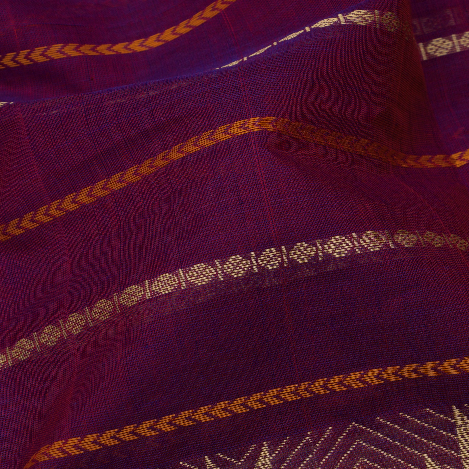 Kanakavalli Kanchi Cotton Sari 24-613-HS003-14415 - Fabric View