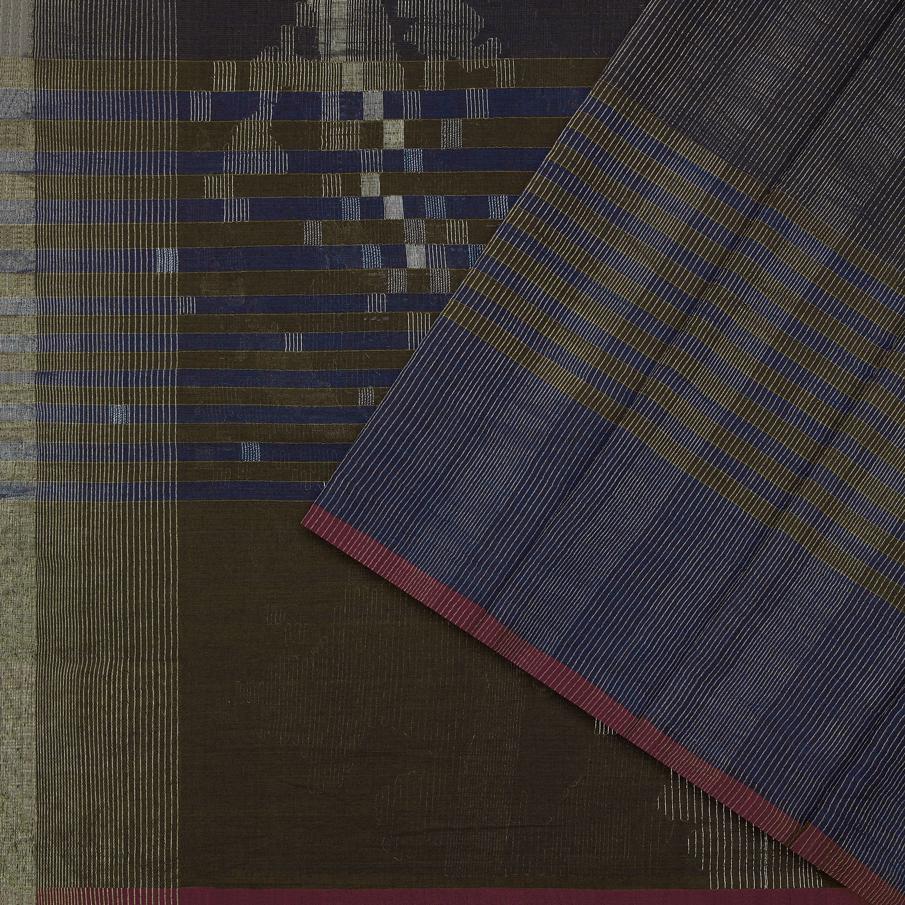 Karomi Jamdani Cotton Sari 25-003-HS003-00077 - Cover View