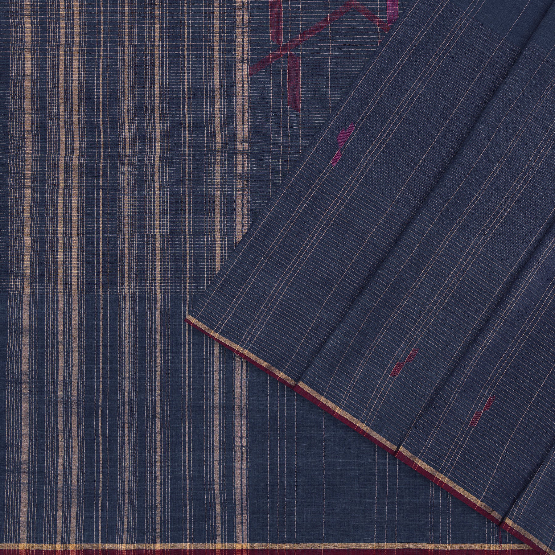 Karomi Jamdani Cotton Sari 25-003-HS003-00081 - Cover View