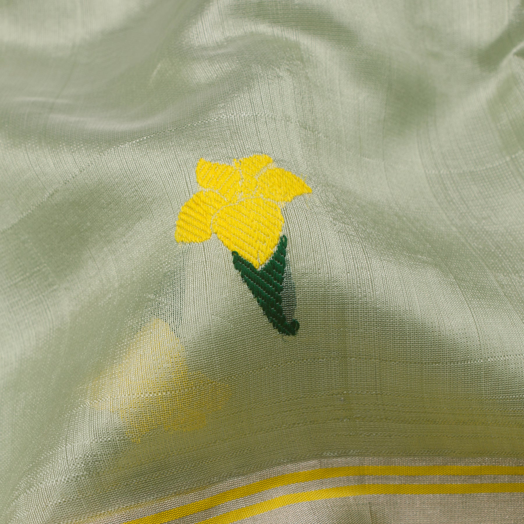 Chanderi Silk Sari 25-004-HS002-00006 - Fabric View