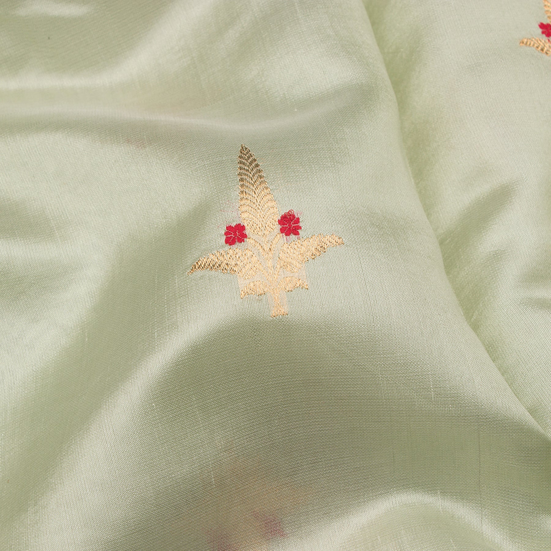 Chanderi Silk Sari 25-004-HS002-00017 - Fabric View