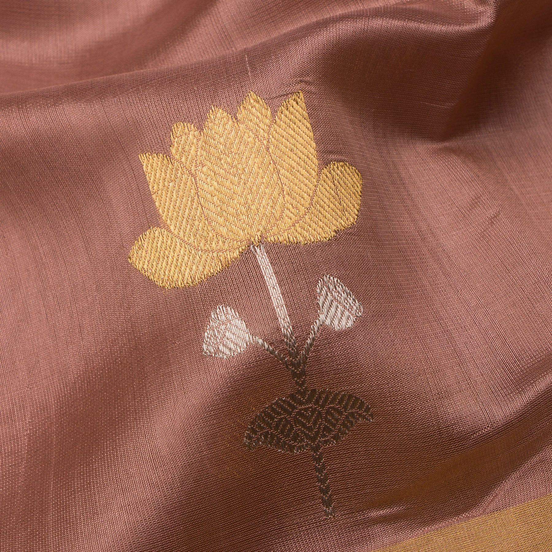 Chanderi Silk Sari 25-004-HS002-00023 - Fabric View