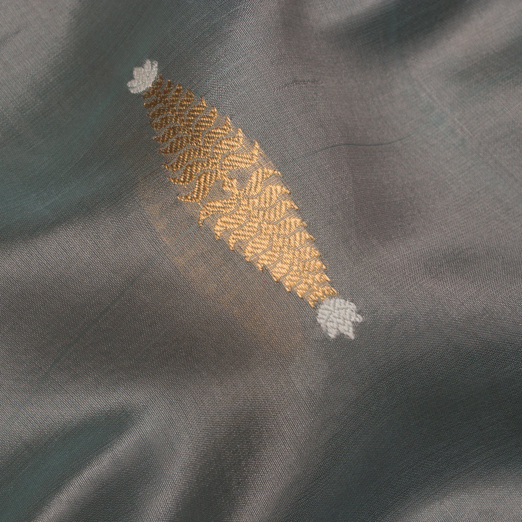 Chanderi Silk Sari 25-004-HS002-00049 - Fabric View