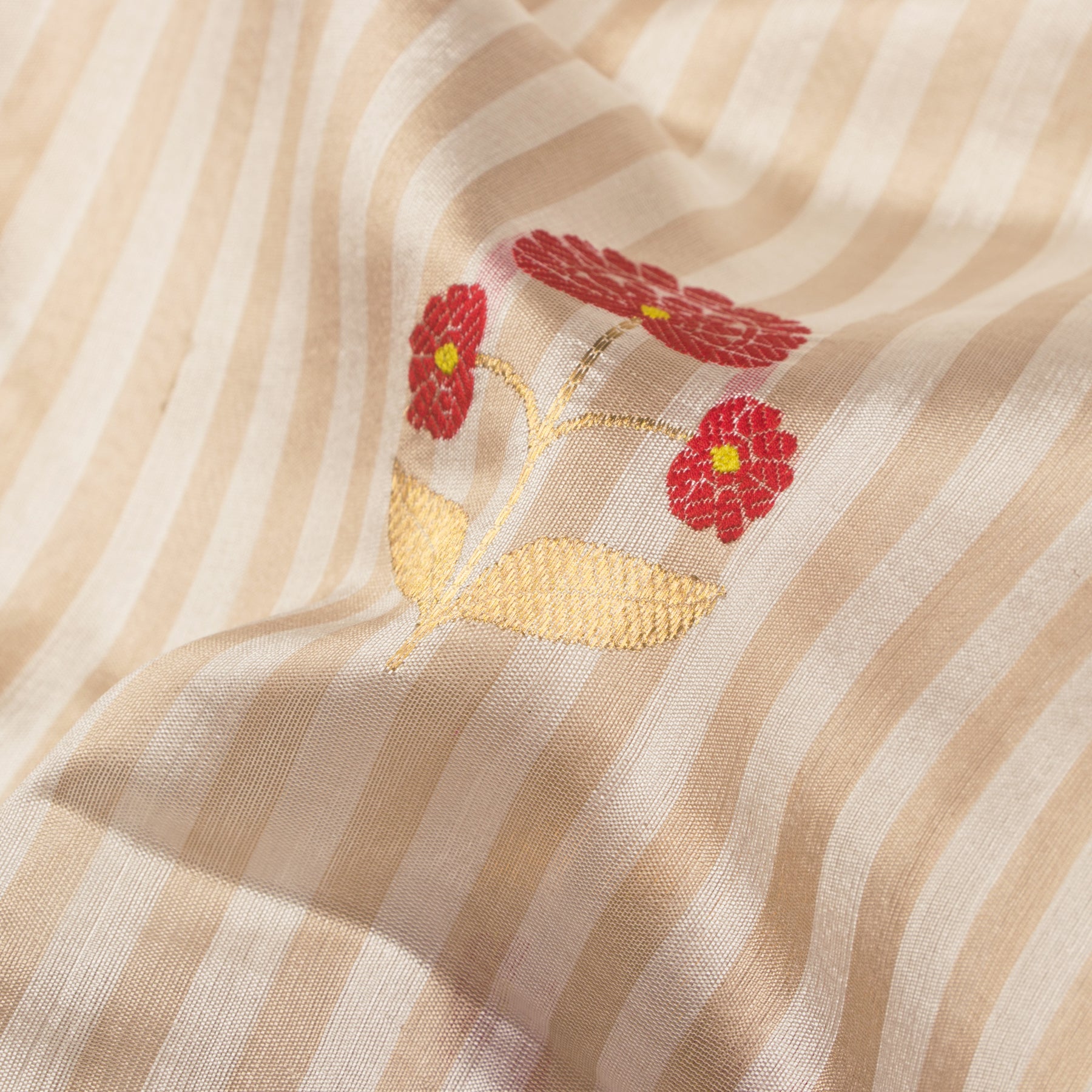 Chanderi Silk Sari 25-004-HS002-00056 - Fabric View