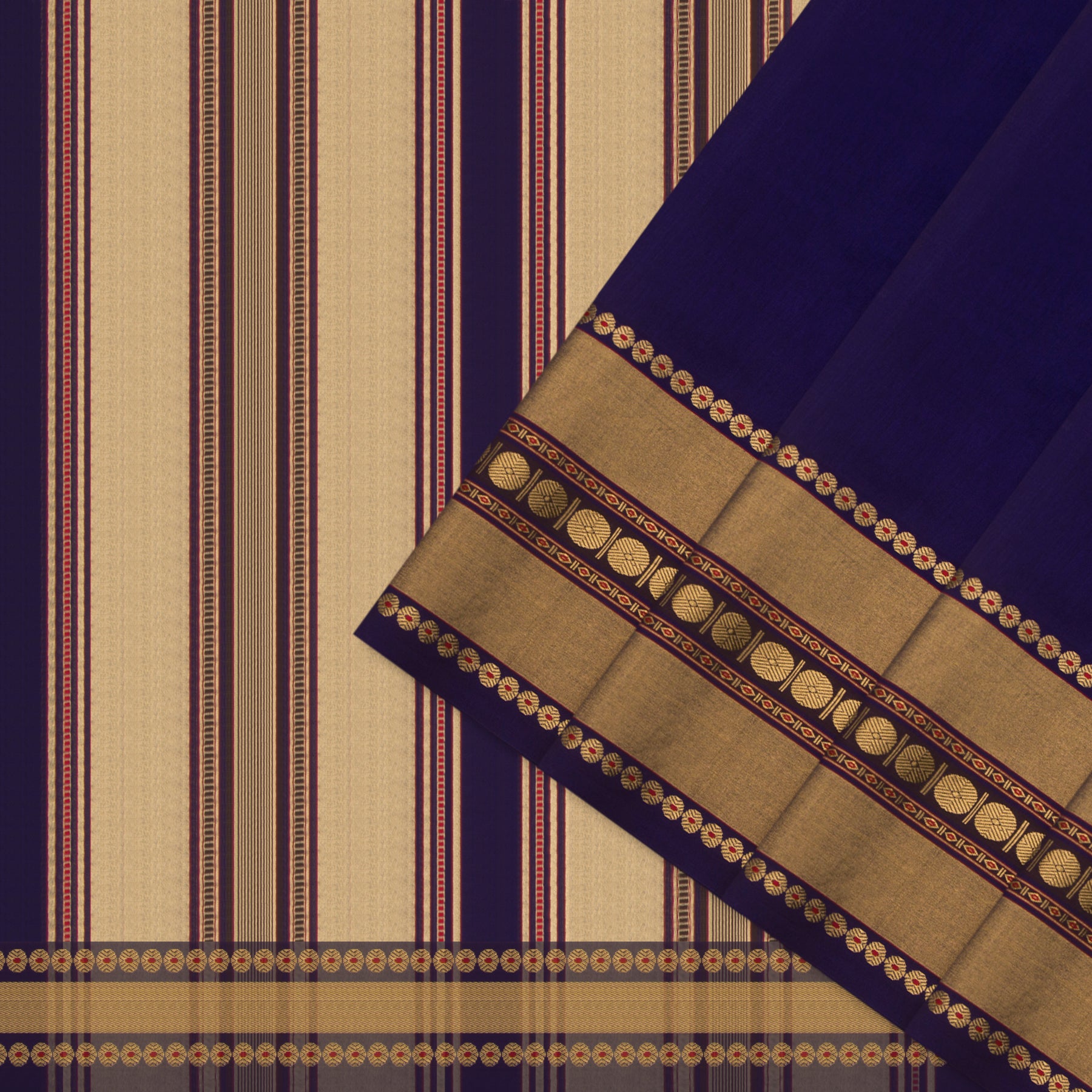 Pradeep Pillai Chanderi Silk/Cotton Sari 25-008-HS005-00002 - Cover View