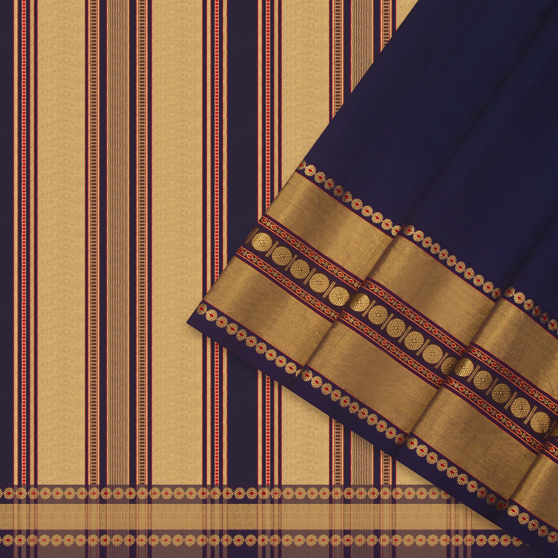 Pradeep Pillai Chanderi Silk/Cotton Sari 25-008-HS005-00003 - Cover View