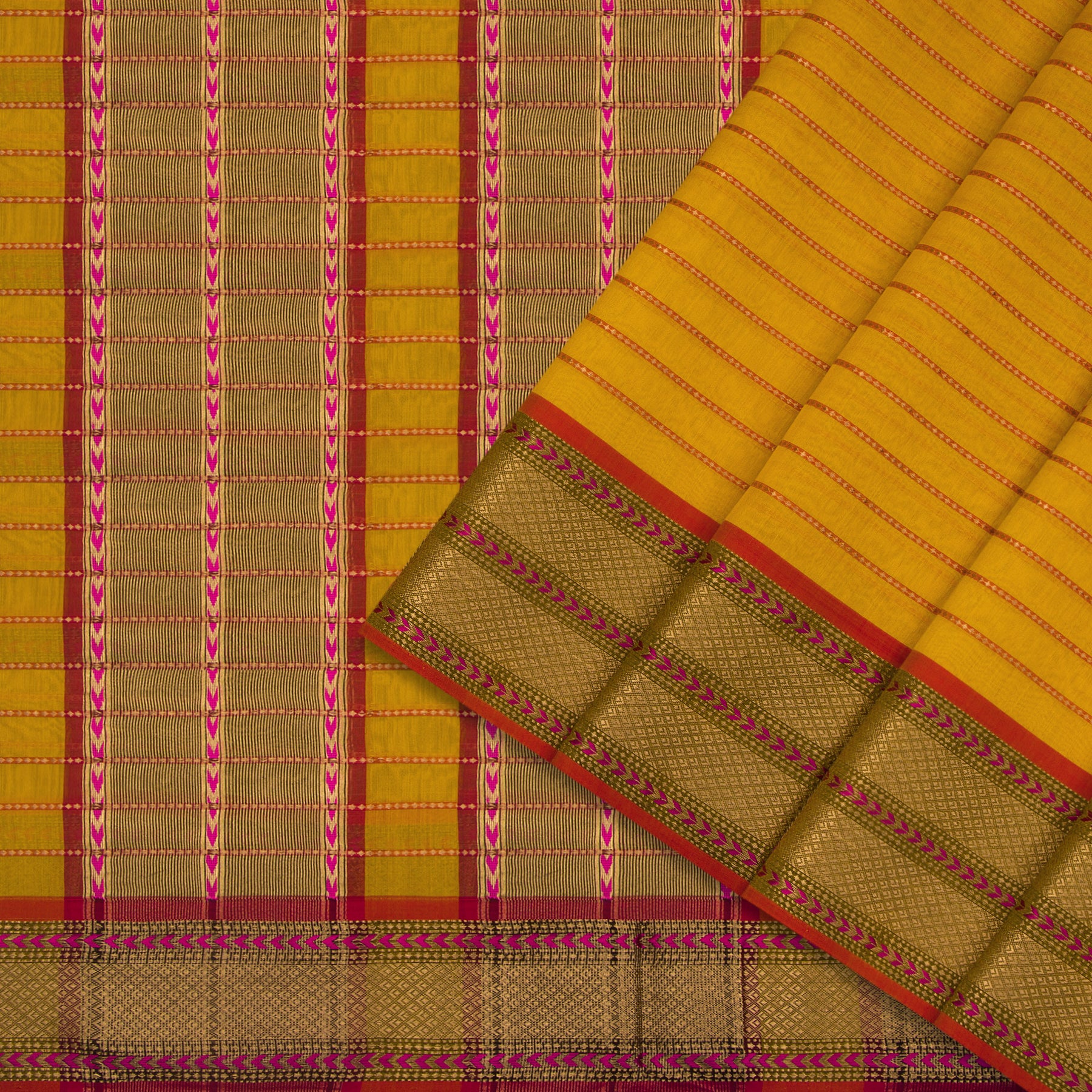 Pradeep Pillai Chanderi Silk/Cotton Sari 25-008-HS005-00011