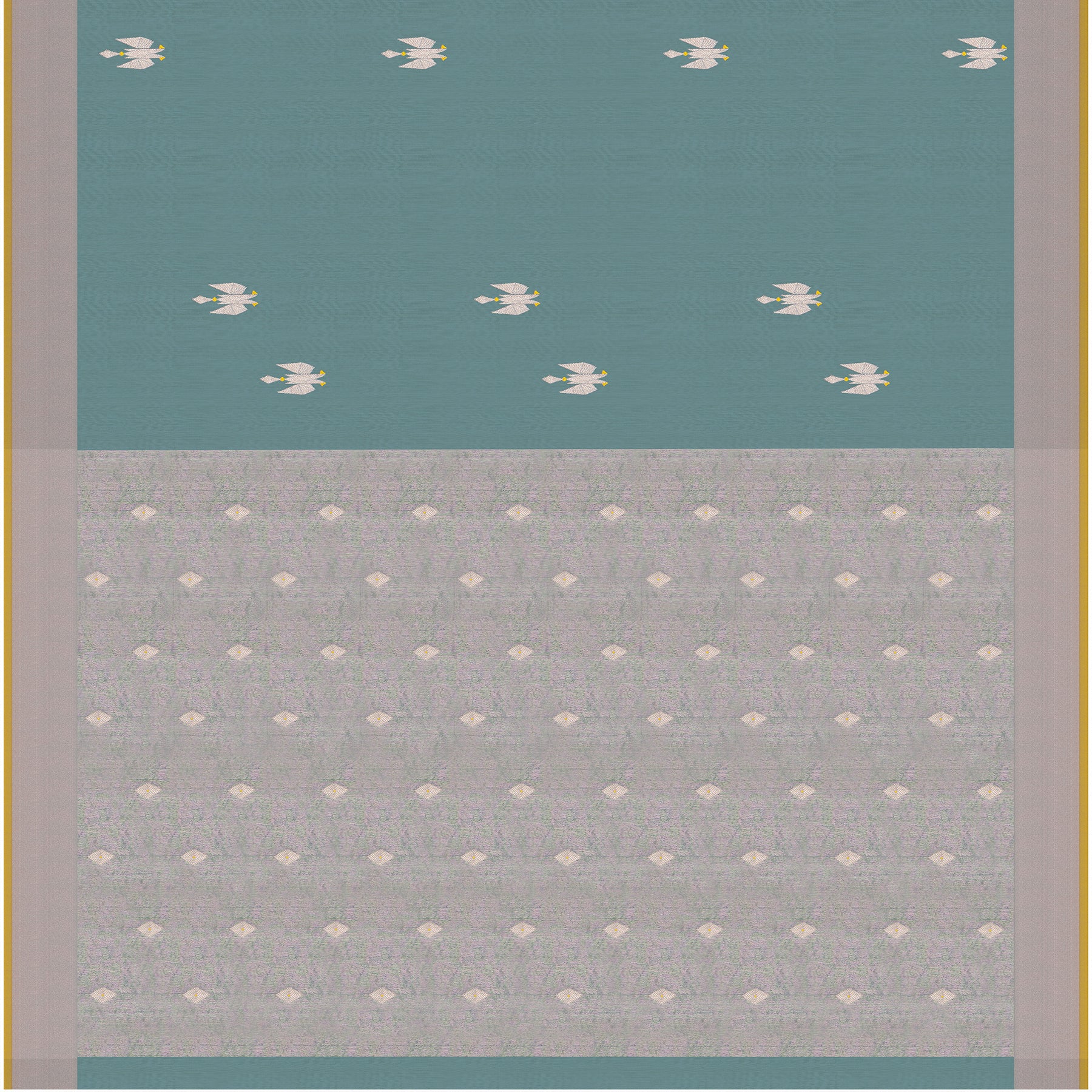 Pradeep Pillai Chanderi Silk/Cotton Sari 25-008-HS005-00038 - Full View