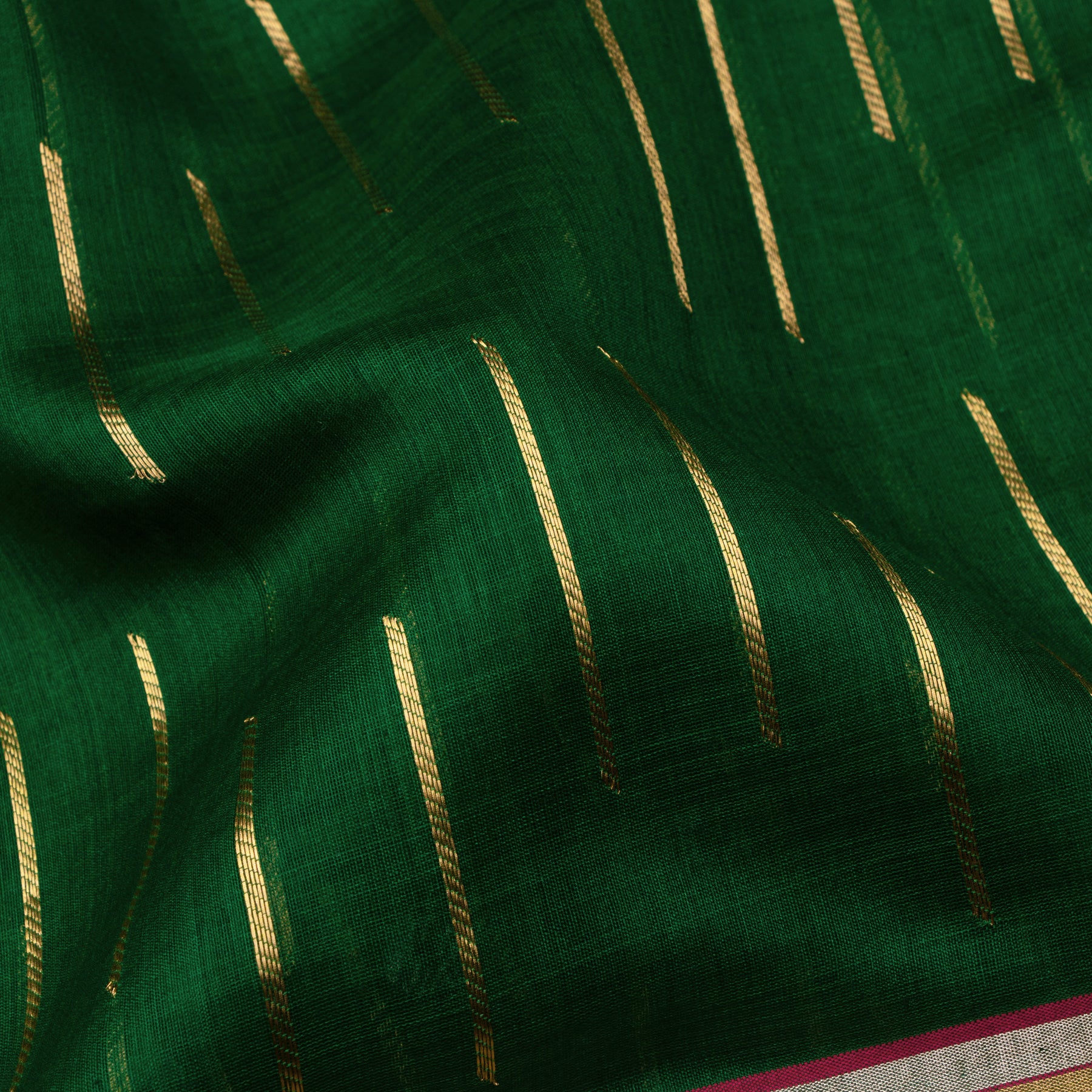 Pradeep Pillai Chanderi Silk/Cotton Sari 25-008-HS005-00137 - Fabric View