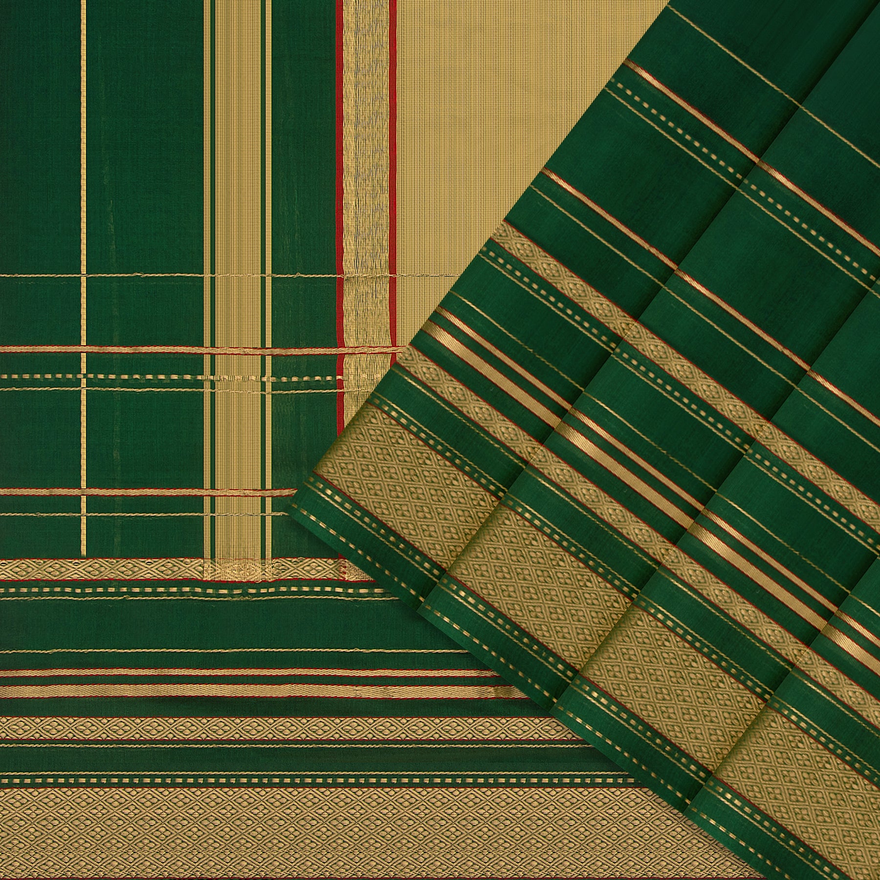 Pradeep Pillai Chanderi Silk/Cotton Sari 25-008-HS005-00138 - Cover View