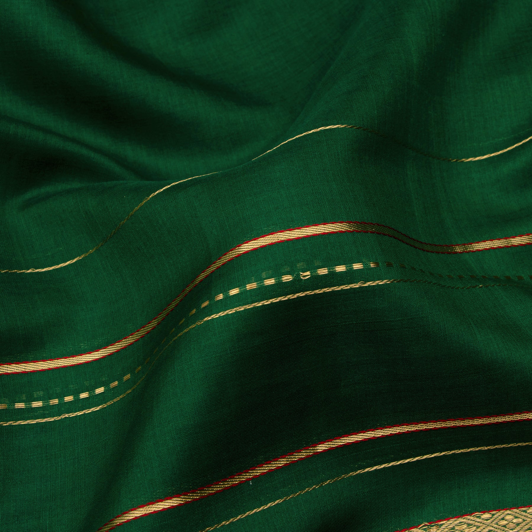 Pradeep Pillai Chanderi Silk/Cotton Sari 25-008-HS005-00138 - Fabric View