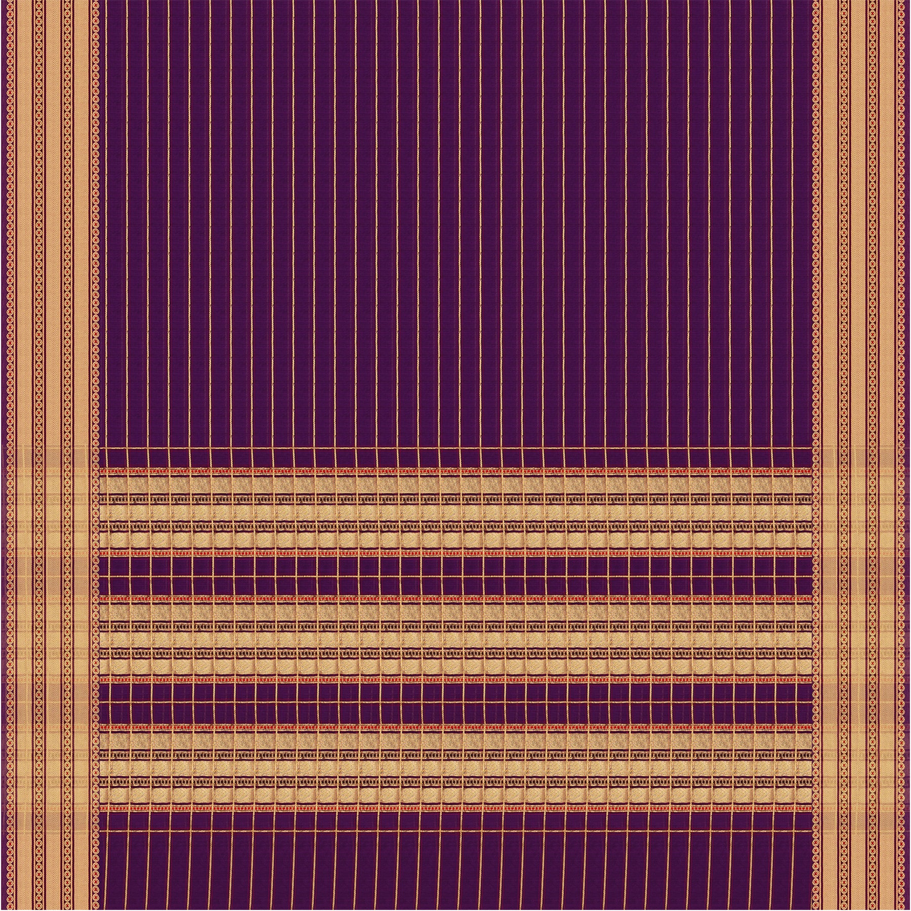 Pradeep Pillai Chanderi Silk/Cotton Sari 25-008-HS005-00140 - Full View