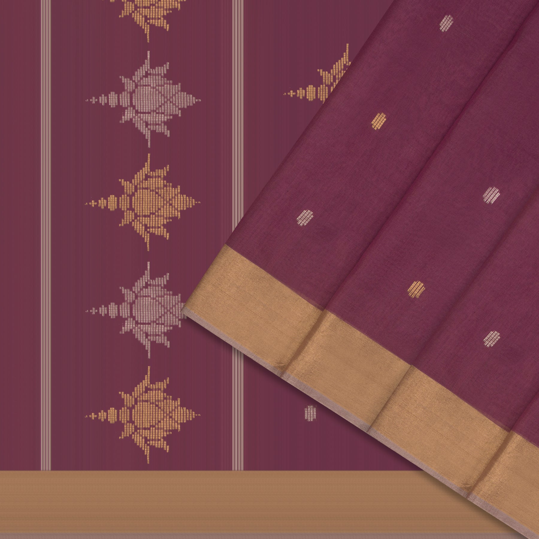 Pradeep Pillai Chanderi Silk/Cotton Sari 25-008-HS005-00574 -  Cover View