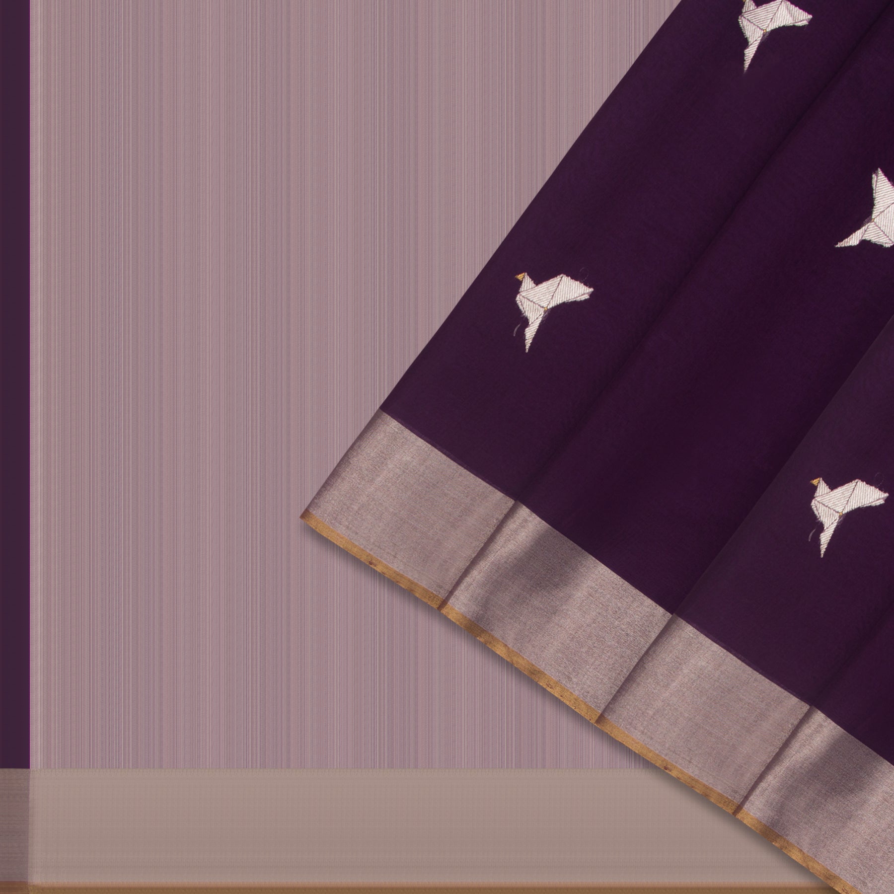 Pradeep Pillai Chanderi Silk/Cotton Sari 25-008-HS005-00239 - Cover View