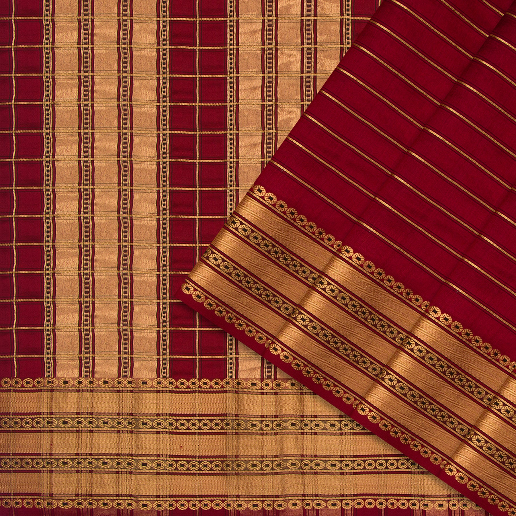 Pradeep Pillai Chanderi Silk/Cotton Sari 25-008-HS005-00256 - Cover View