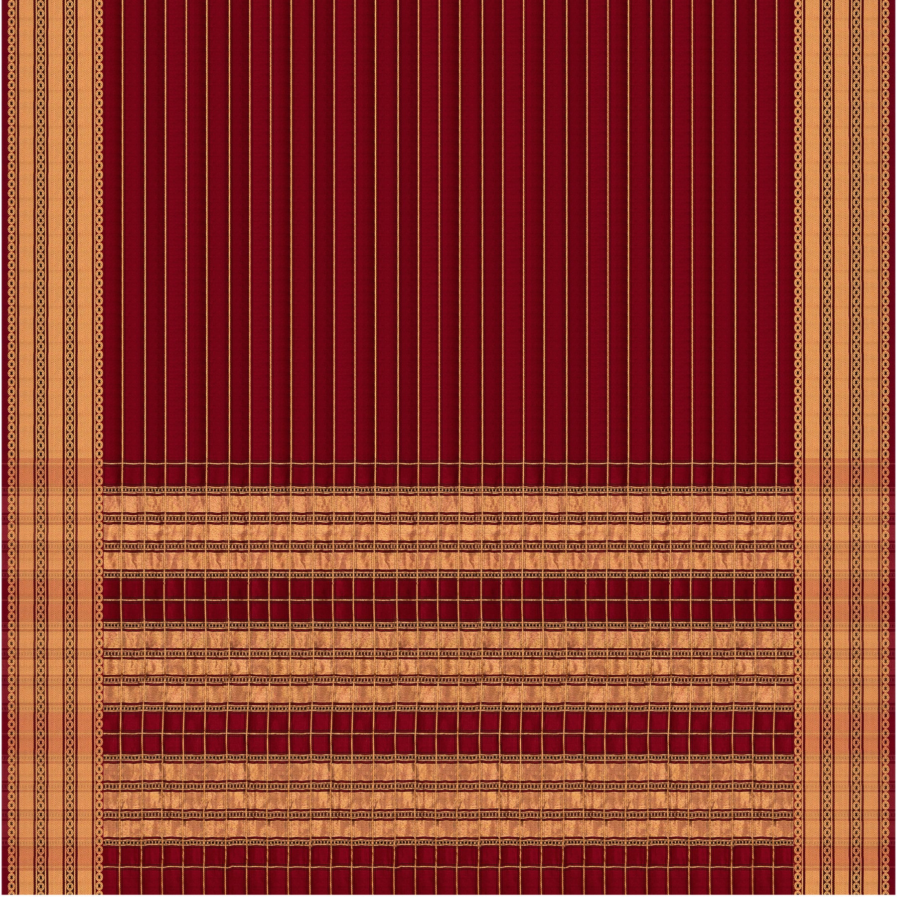 Pradeep Pillai Chanderi Silk/Cotton Sari 25-008-HS005-00256 - Full View