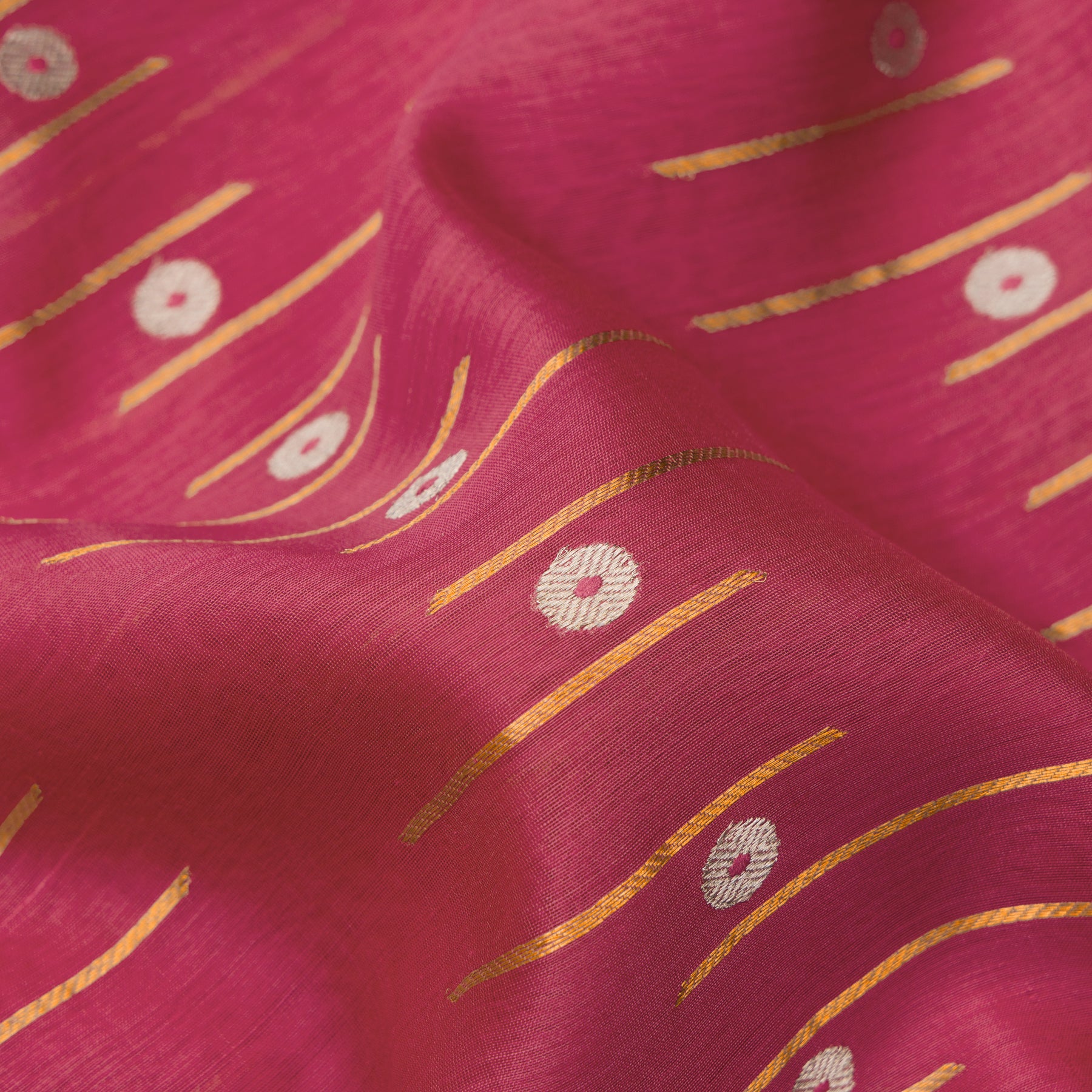 Pradeep Pillai Chanderi Silk/Cotton Sari 25-008-HS005-00332 - Fabric View