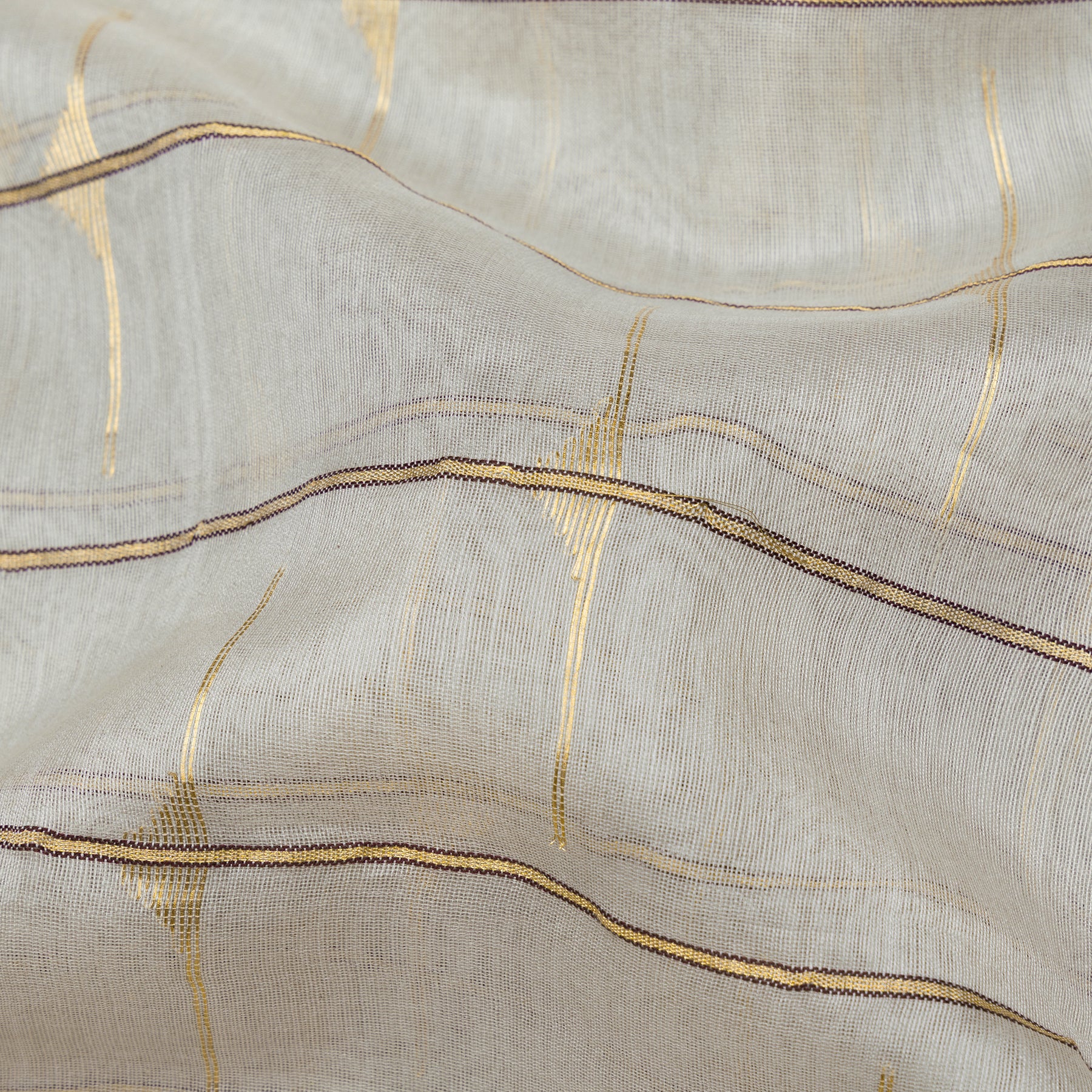 Pradeep Pillai Chanderi Silk/Cotton Sari 25-008-HS005-00345 - Fabric View
