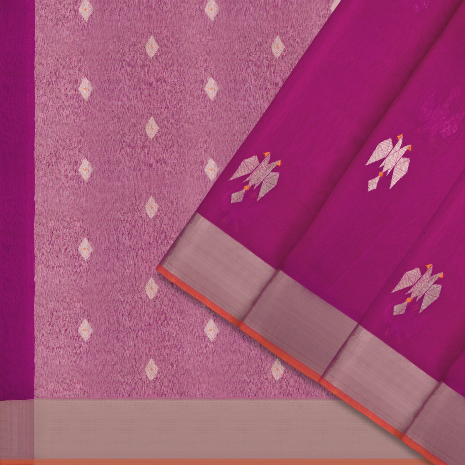 Pradeep Pillai Chanderi Silk/Cotton Sari 25-008-HS005-00352 - Cover View