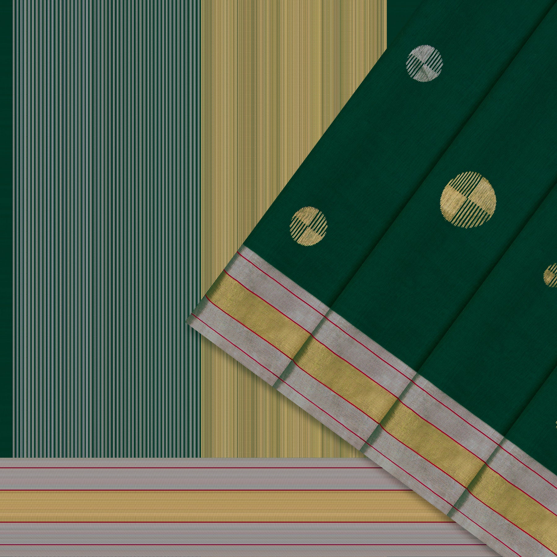 Pradeep Pillai Chanderi Silk/Cotton Sari 25-008-HS005-00565 - Cover View
