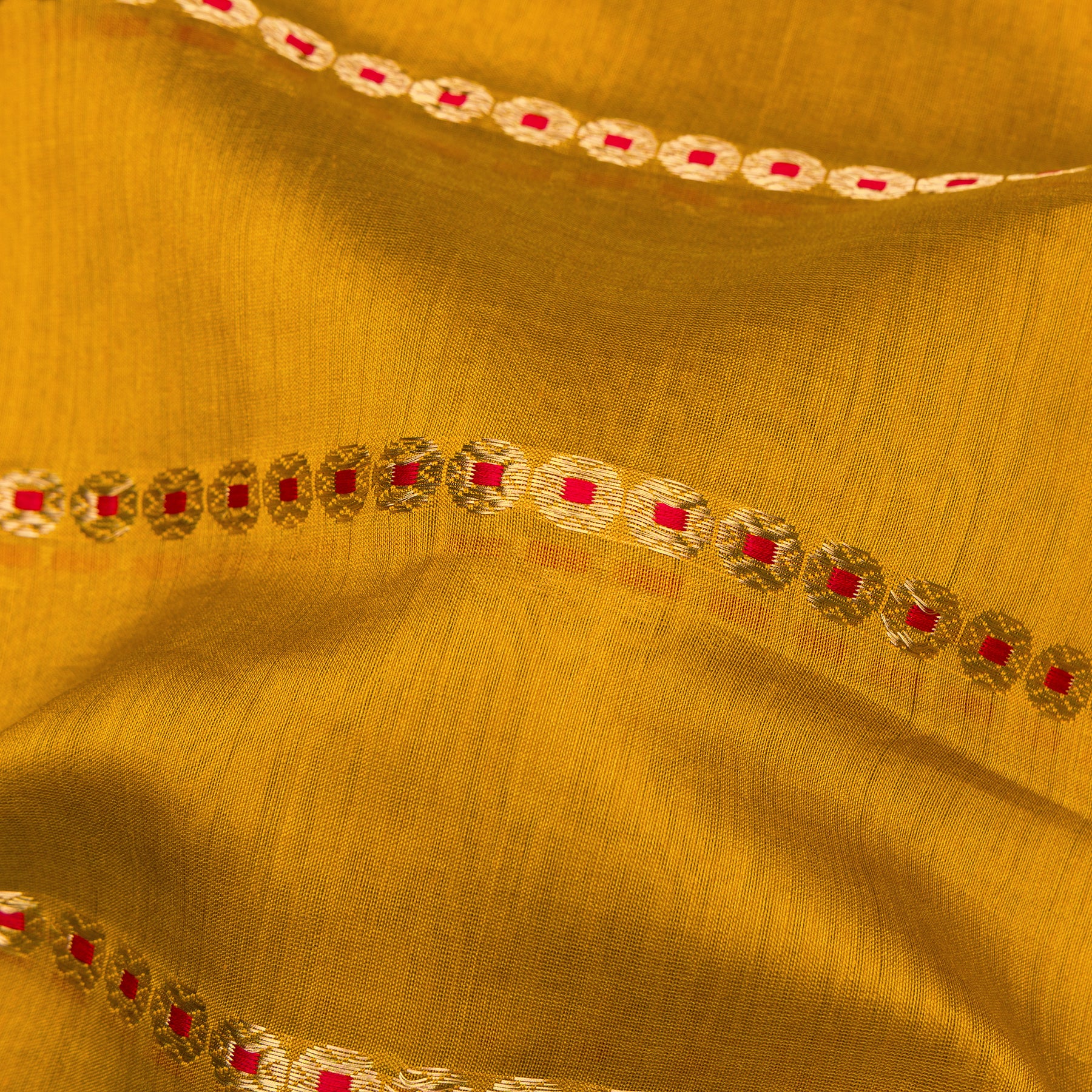 Pradeep Pillai Chanderi Silk/Cotton Sari 25-008-HS005-00625 - Fabric View