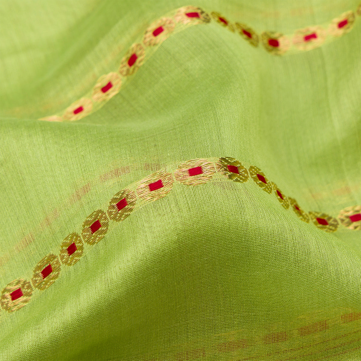 Pradeep Pillai Chanderi Silk/Cotton Sari 25-008-HS005-00628 - Fabric View