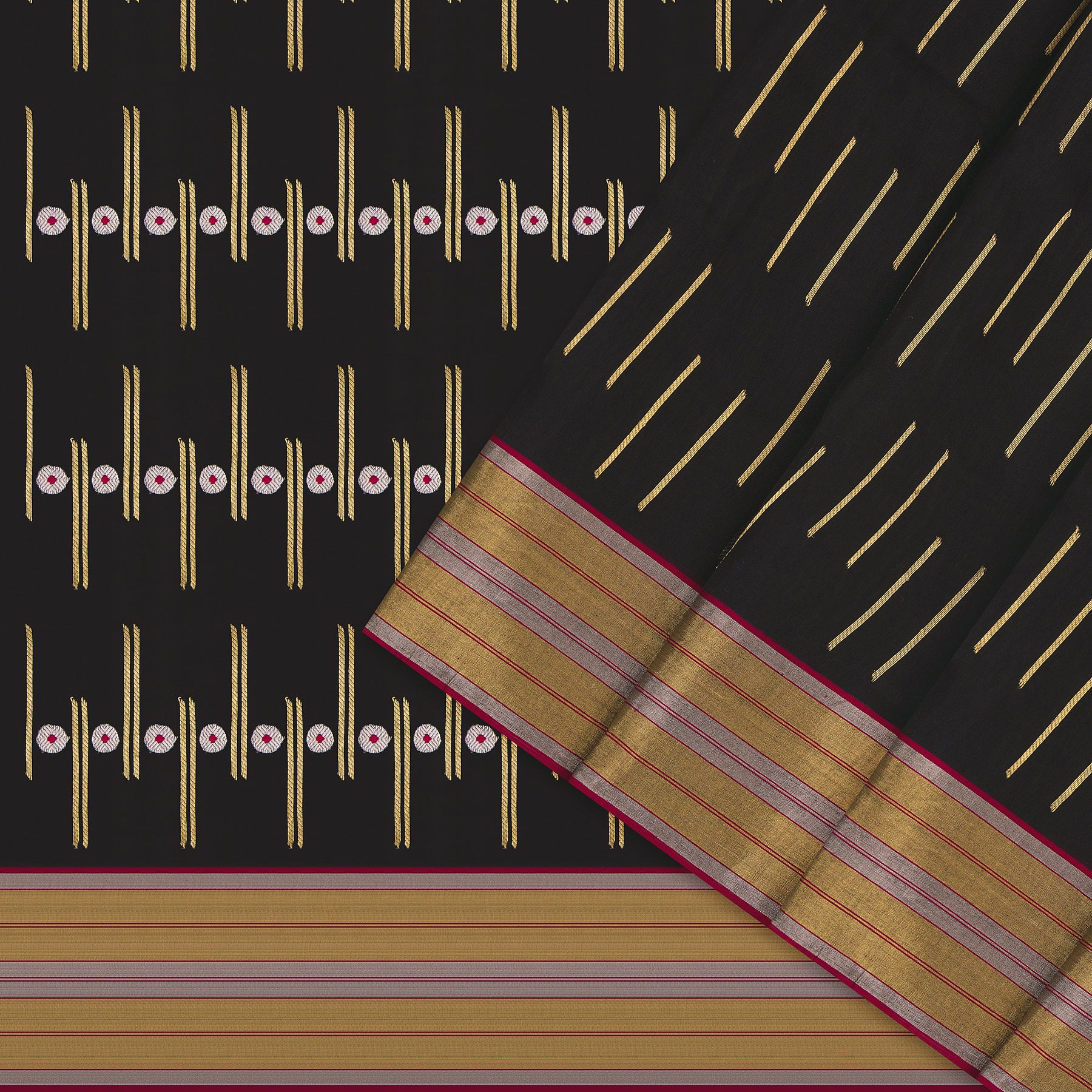 Pradeep Pillai Chanderi Silk/Cotton Sari 25-008-HS005-00634 - Cover View