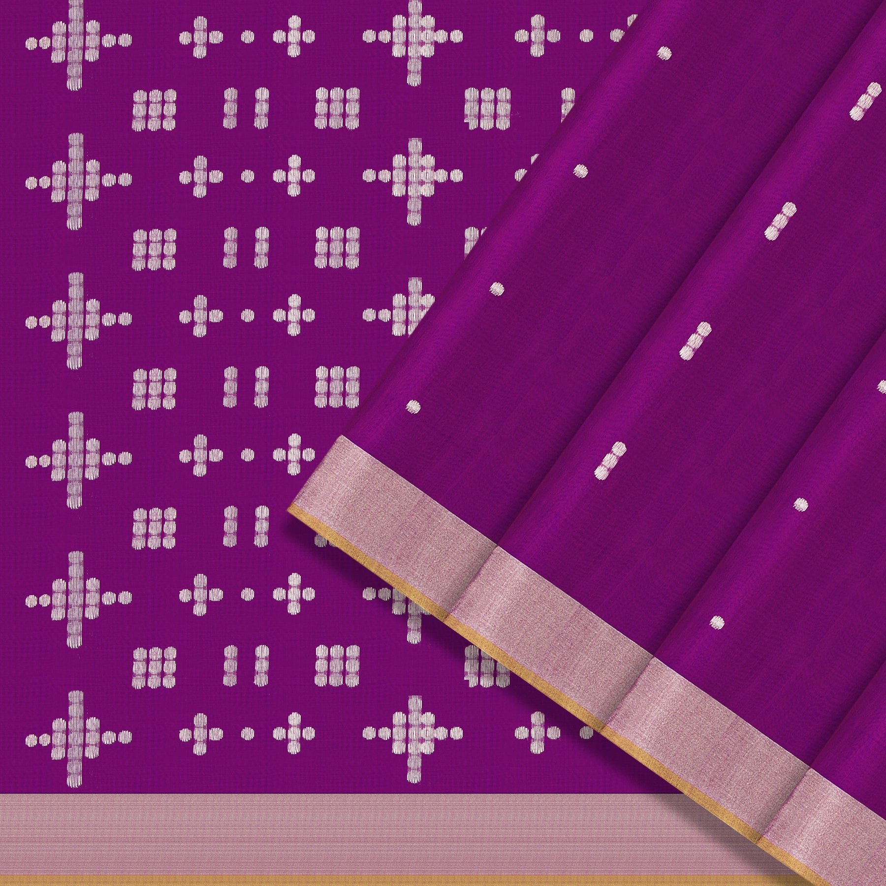 Pradeep Pillai Chanderi Silk/Cotton Sari 25-008-HS005-00705 - Cover View