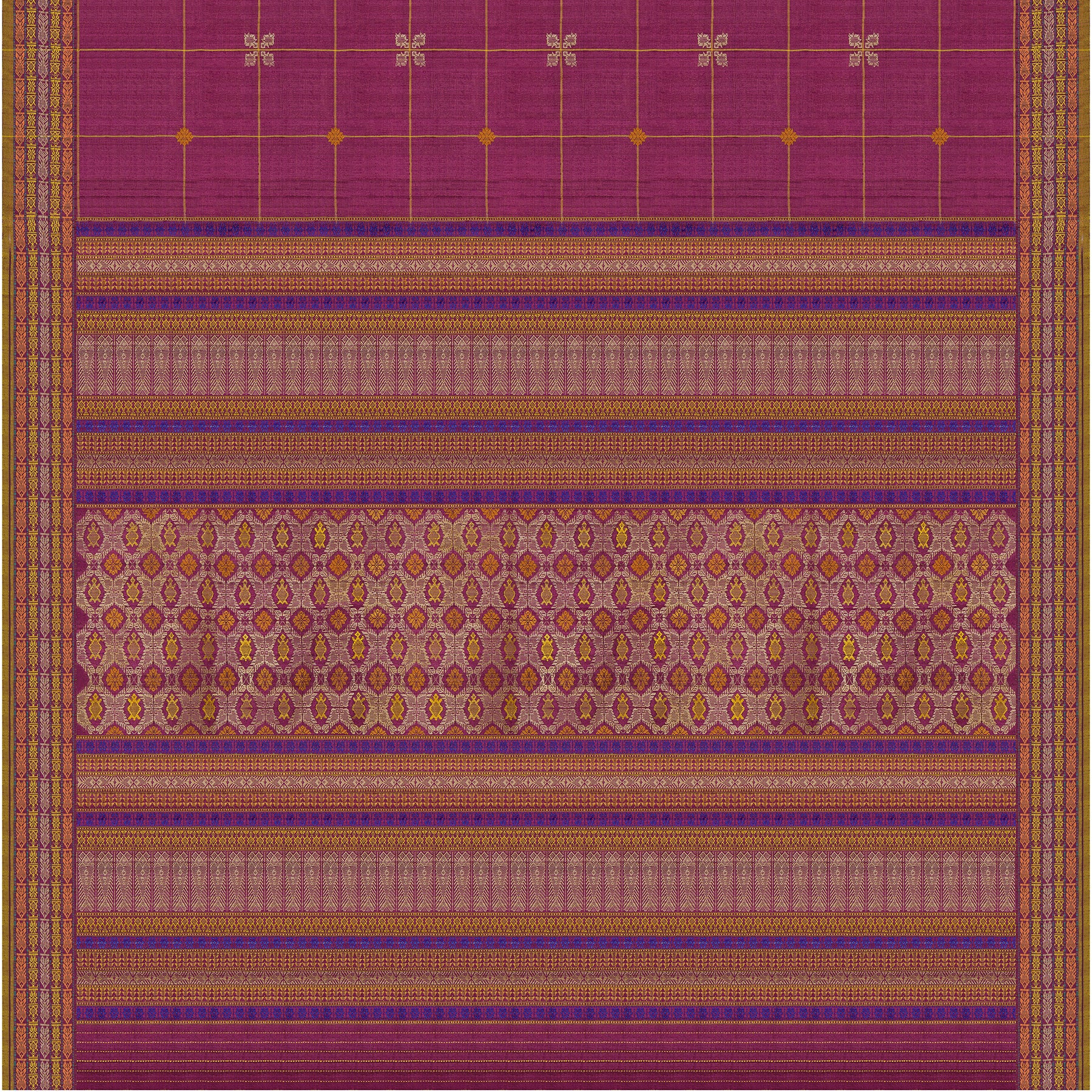 Vani Vrtti Tussore Silk Sari 25-015-HS002-00189 - Full View