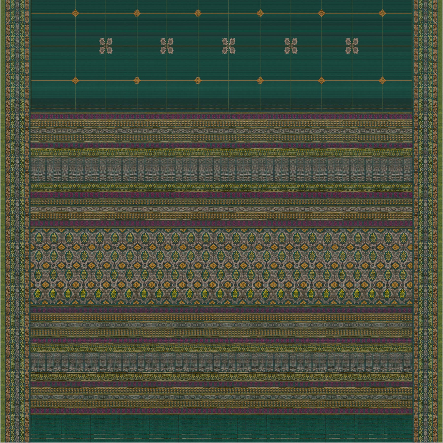 Vani Vrtti Tussore Silk Sari 25-015-HS002-00190 - Full View