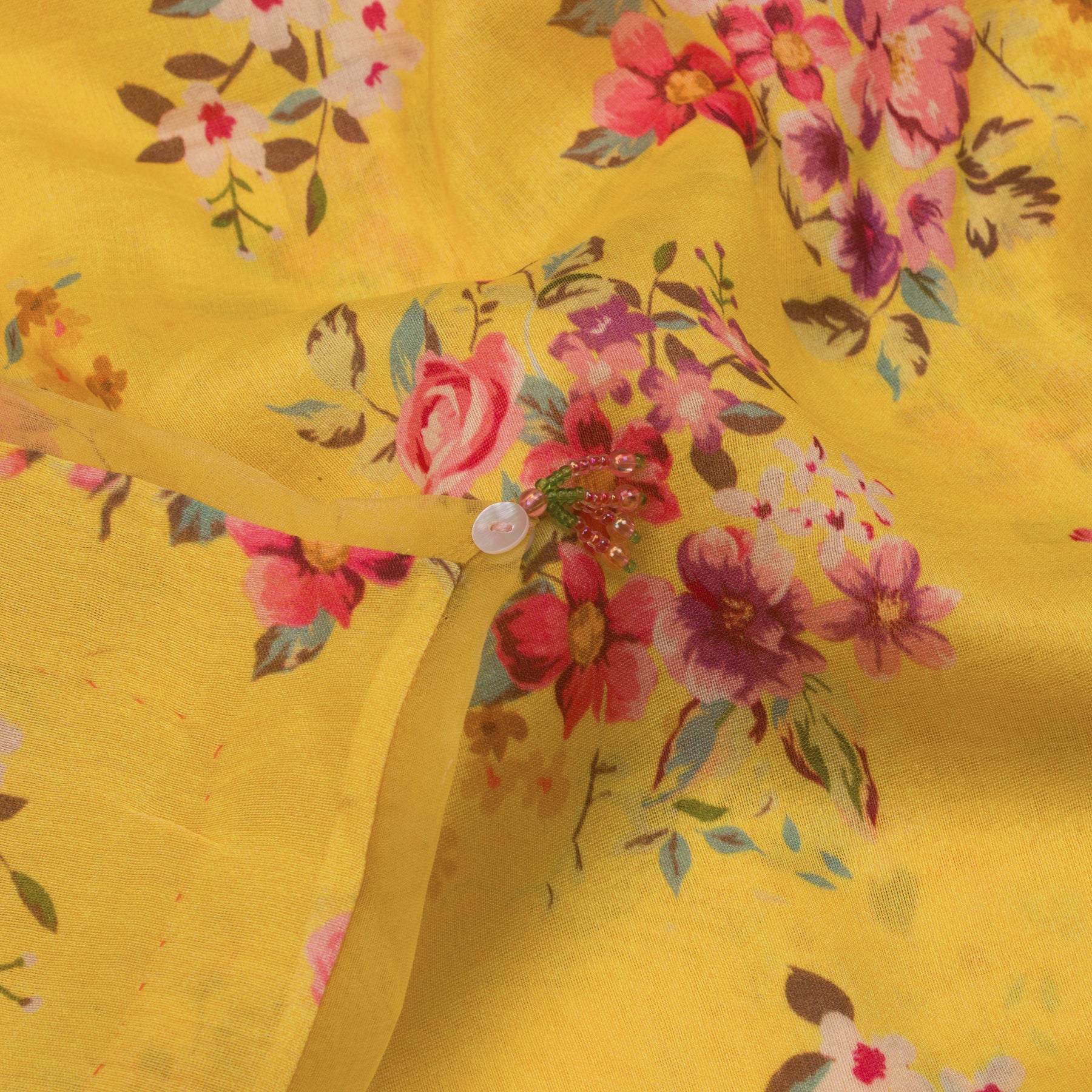 Nadiya Paar Chanderi Silk/Cotton Sari 25-016-HS005-00021 - Tassel View