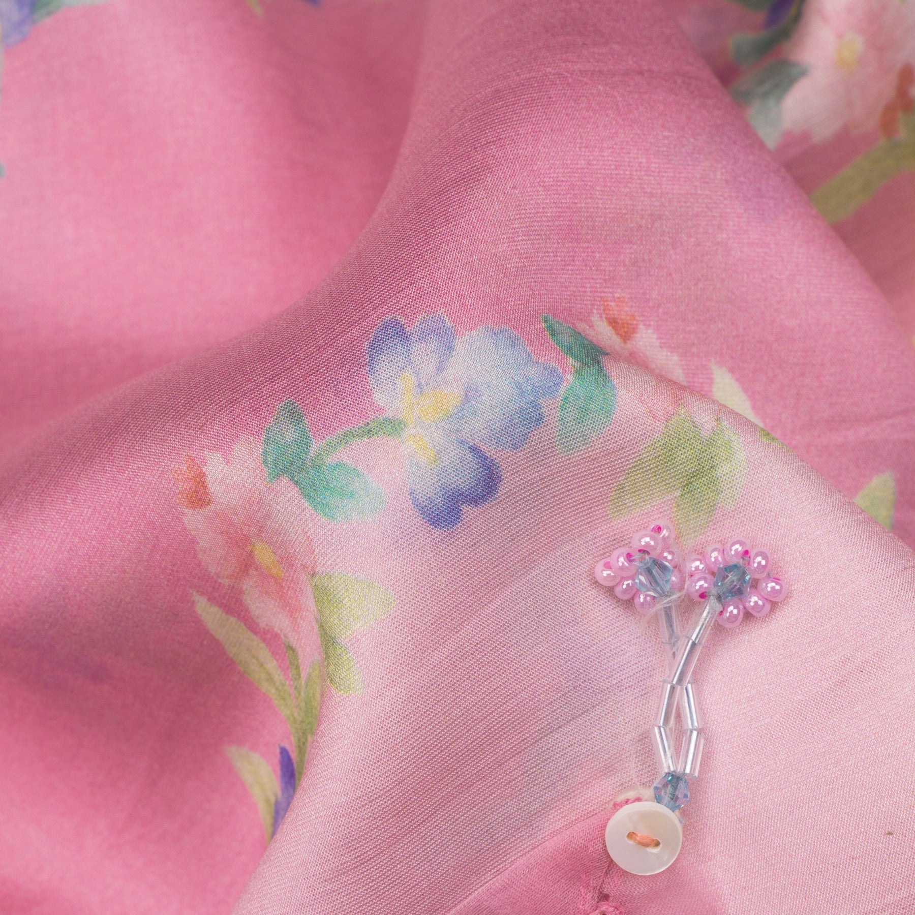 Nadiya Paar Mixed Material Sari 25-016-HS004-00045 - Fabric View