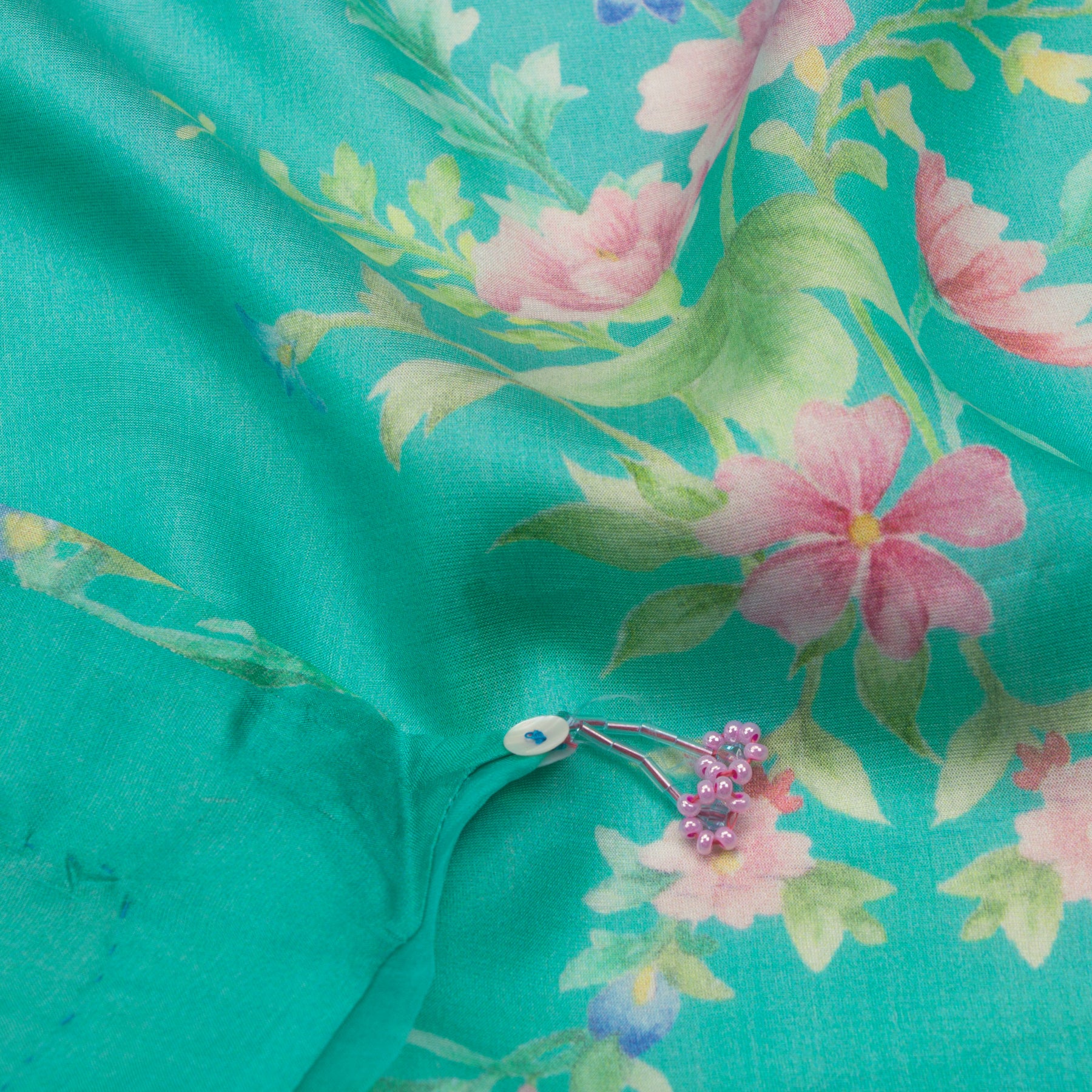 Nadiya Paar Mixed Material Sari 25-016-HS004-00058 - Tassel View