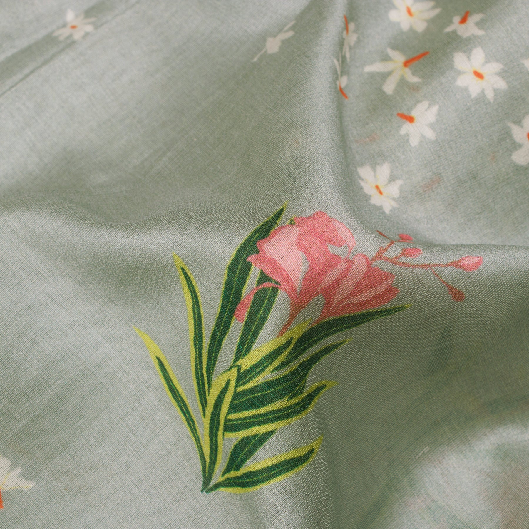 Nadiya Paar Chanderi Silk/Cotton Sari 25-016-HS005-00017 - Fabric View