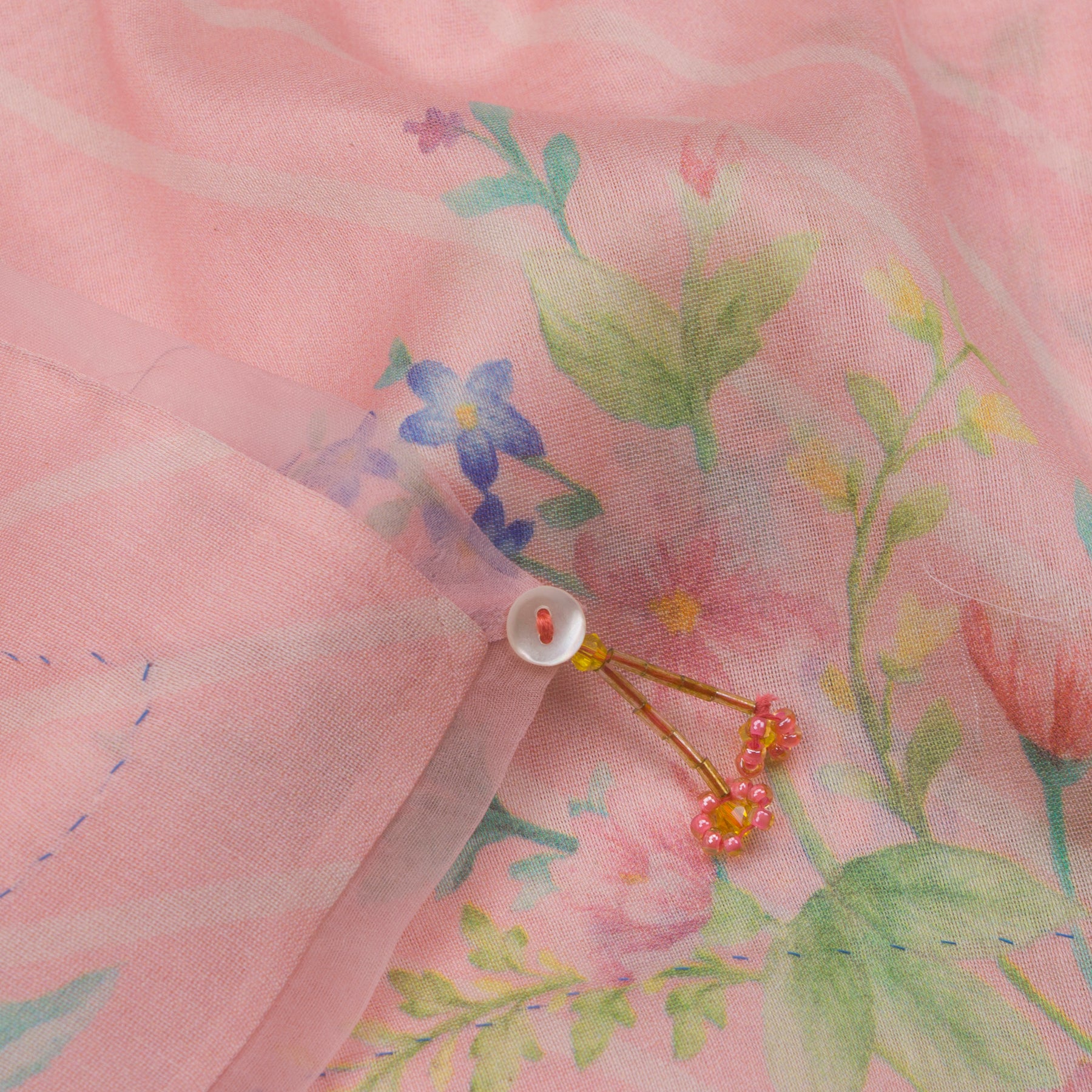 Nadiya Paar Chanderi Silk/Cotton Sari 25-016-HS005-00032 - Tassel View