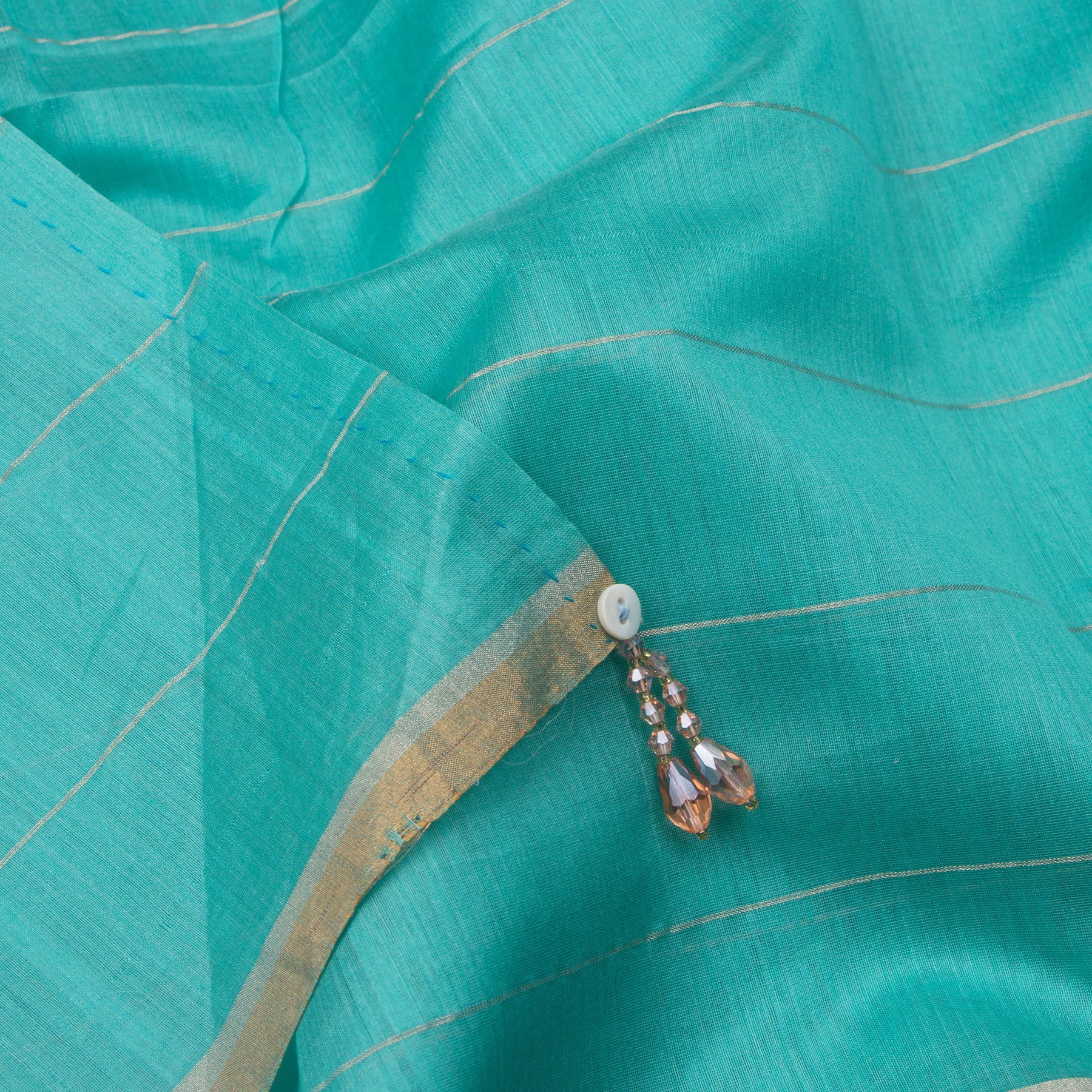 Nadiya Paar Chanderi Silk/Cotton Sari 25-016-HS005-00081 - Tassel View