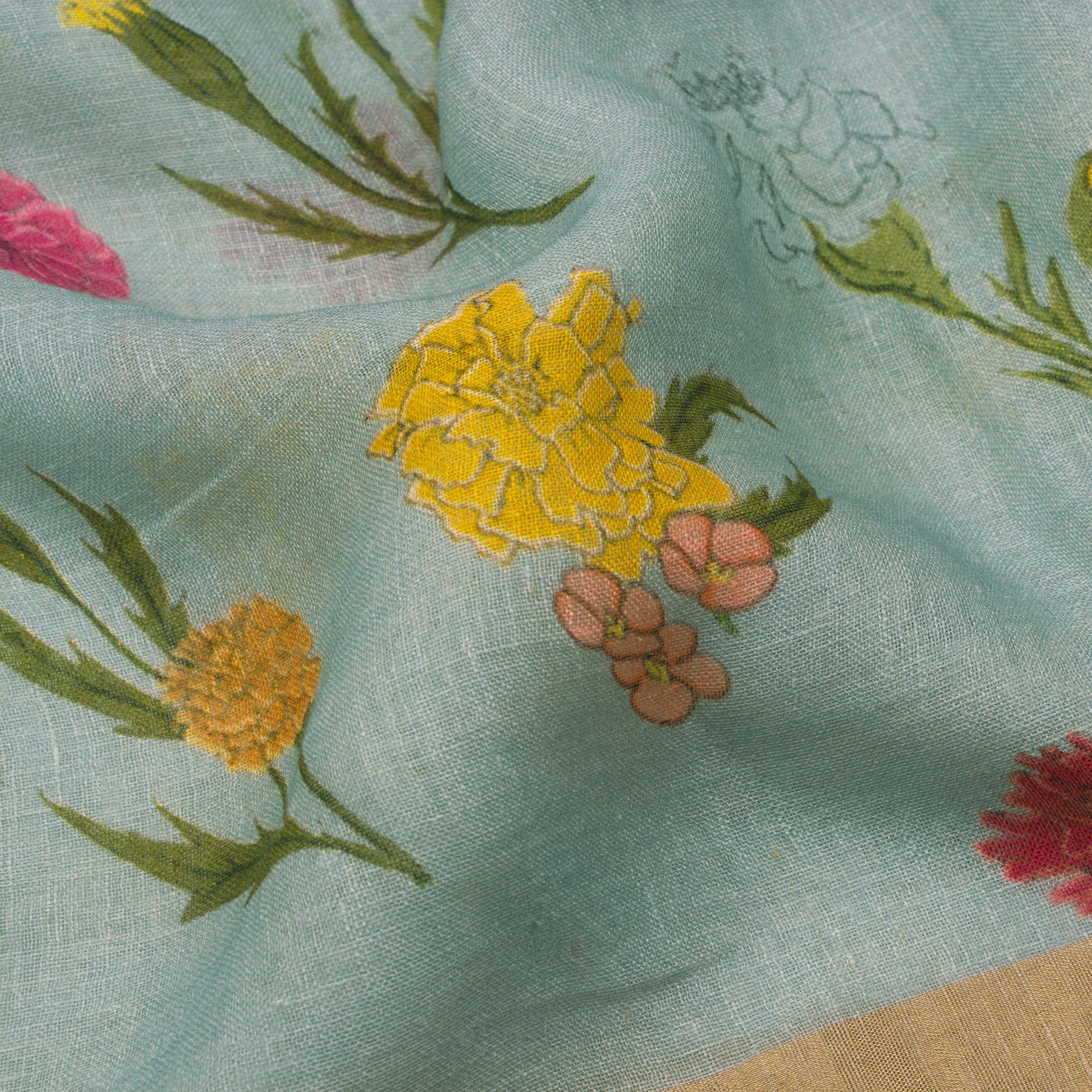 Nadiya Paar Linen Sari 25-016-HS006-00069 - Fabric View