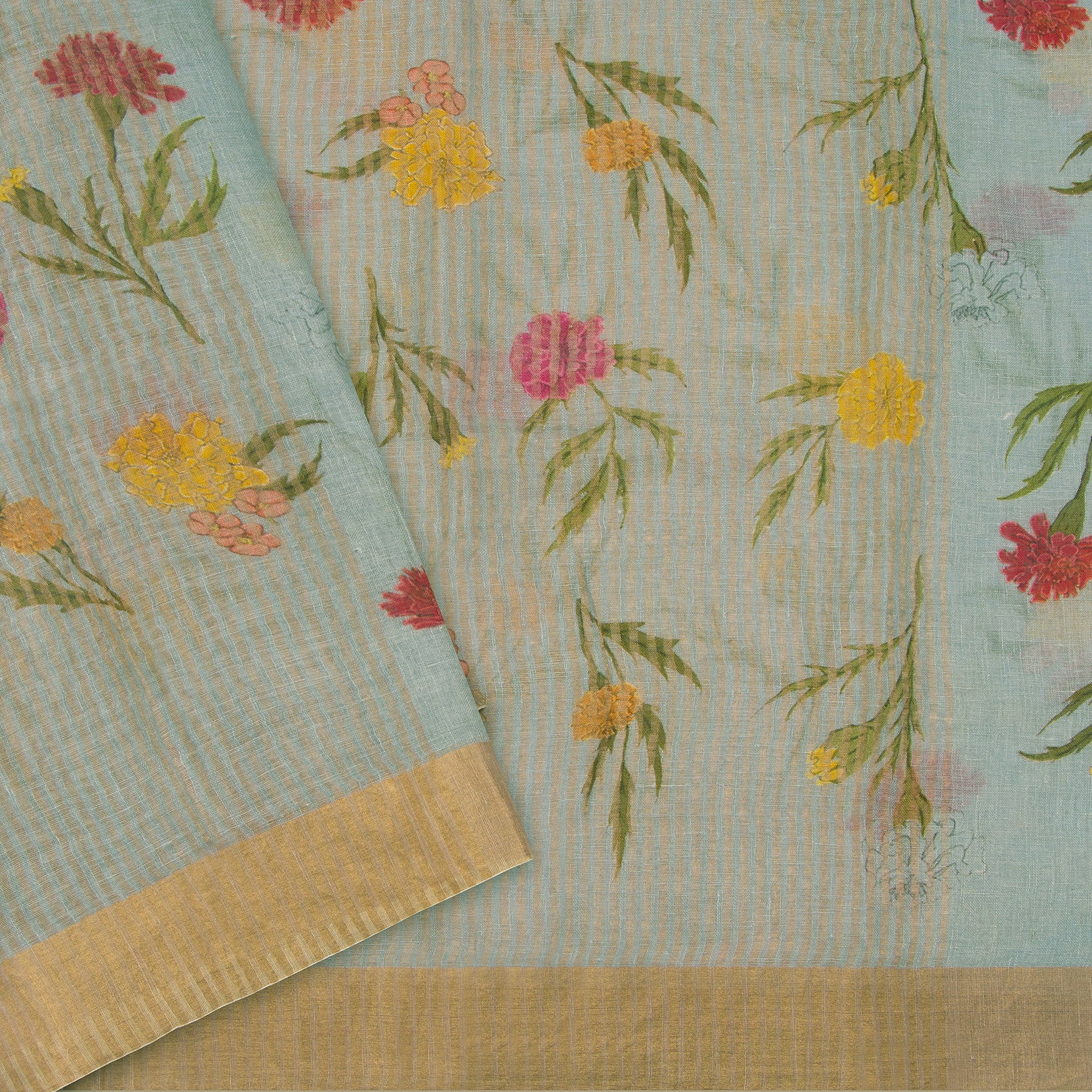 Nadiya Paar Linen Sari 25-016-HS006-00069 - Blouse View