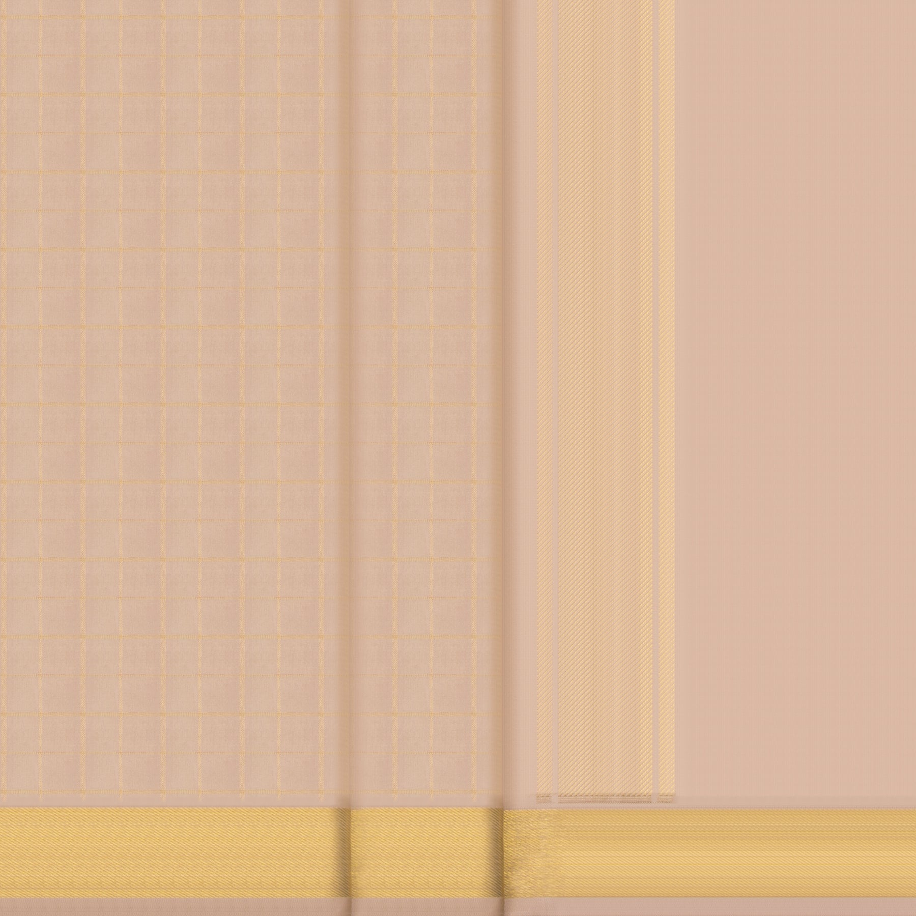 Kanakavalli Kanjivaram Silk Angavastram CO-ORD 25-109-AF001-03527 - Double Pleated View