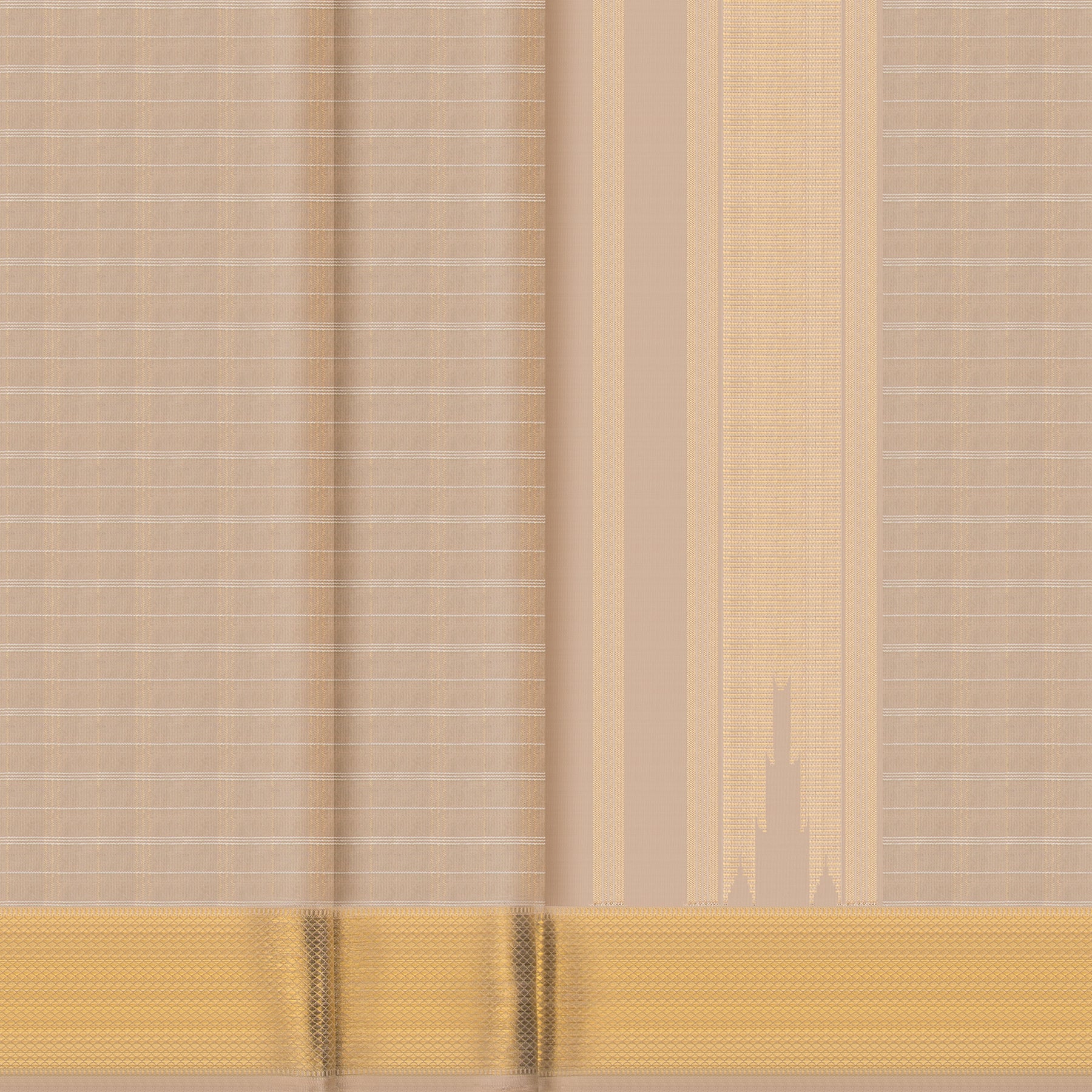 Kanakavalli Kanjivaram Silk Angavastram CO-ORD 25-109-AF001-05437 - Double Pleated View