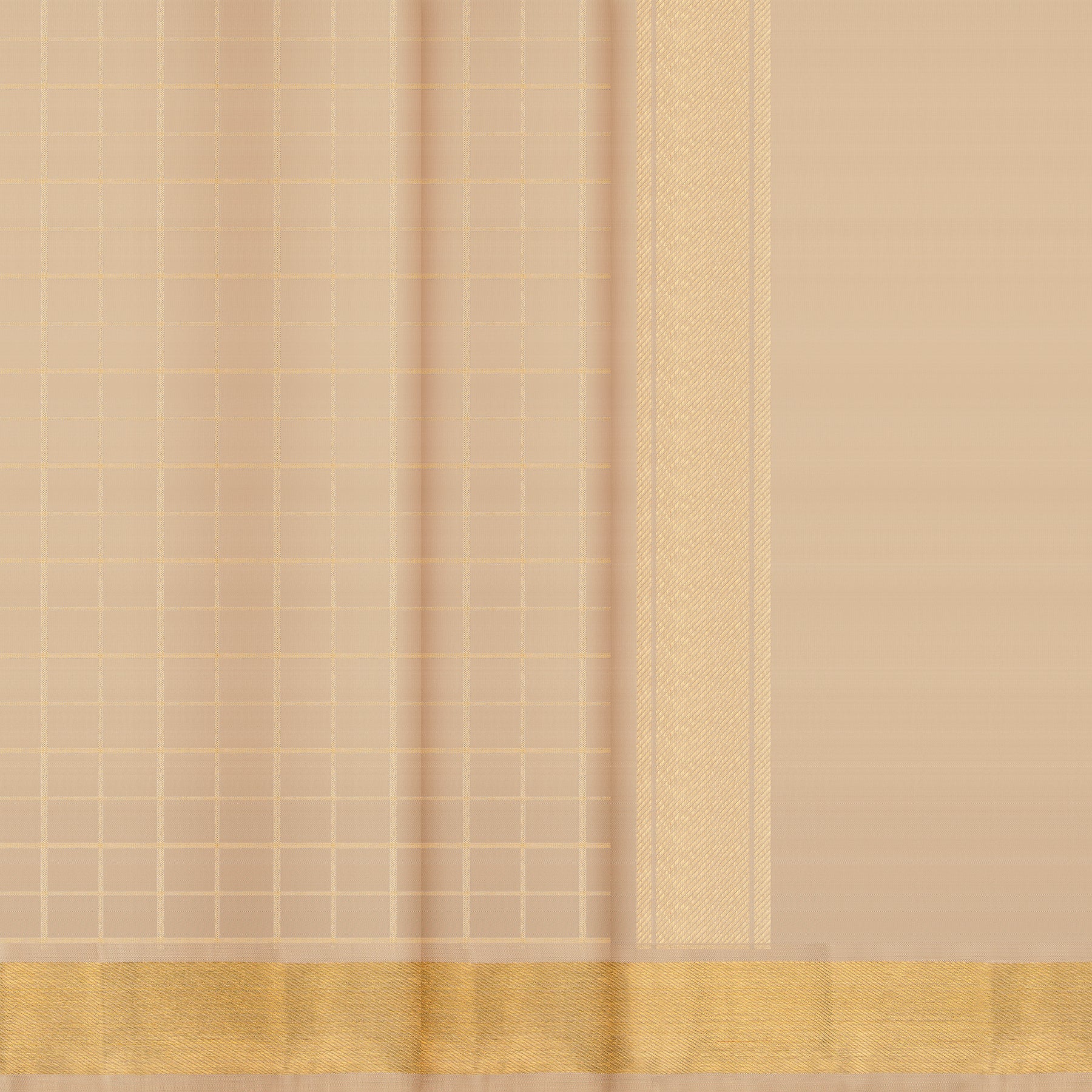 Kanakavalli Kanjivaram Silk Angavastram CO-ORD 25-109-AF001-07087 - Double Pleated View