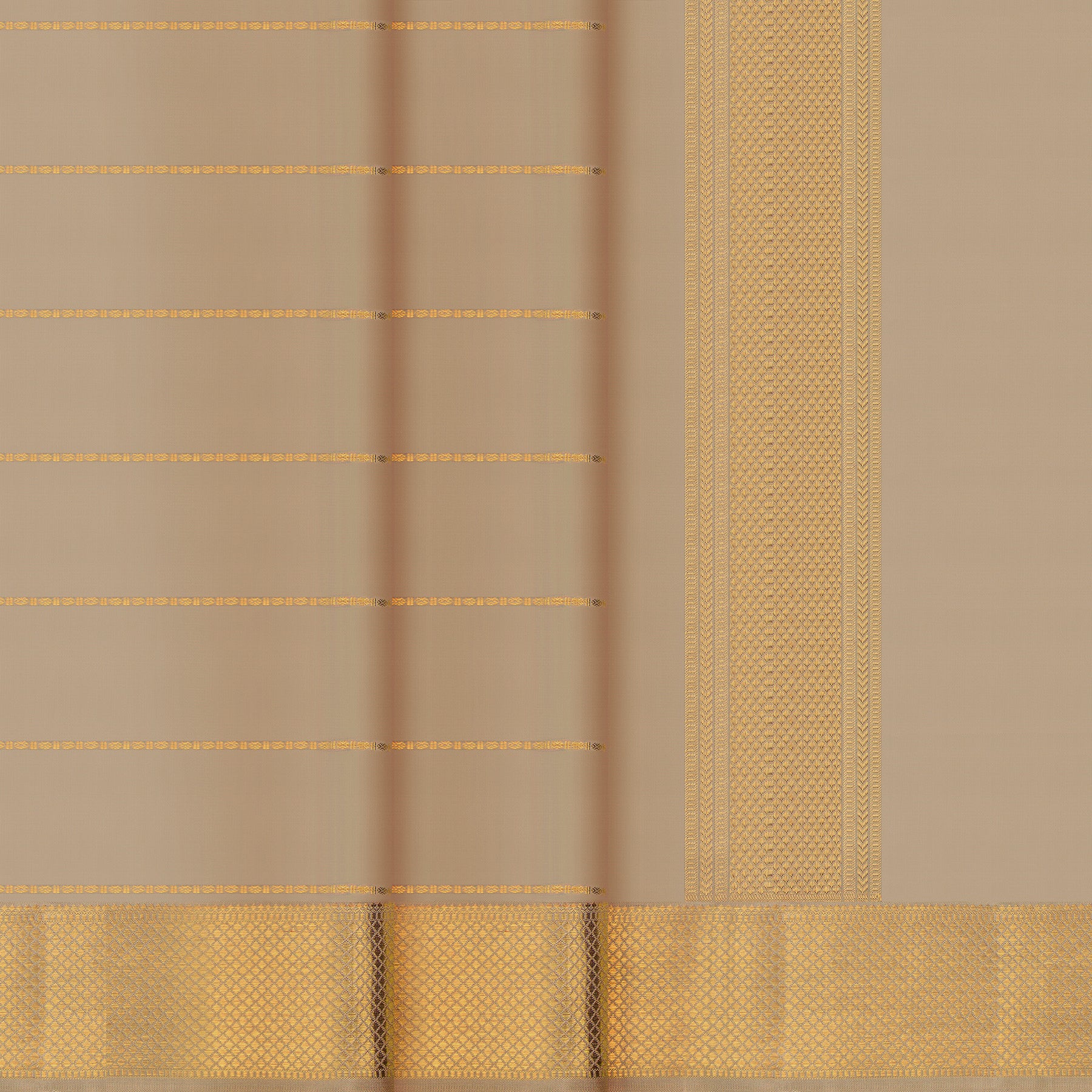 Kanakavalli Kanjivaram Silk Angavastram CO-ORD 25-110-AF001-02967 - Double Pleated View