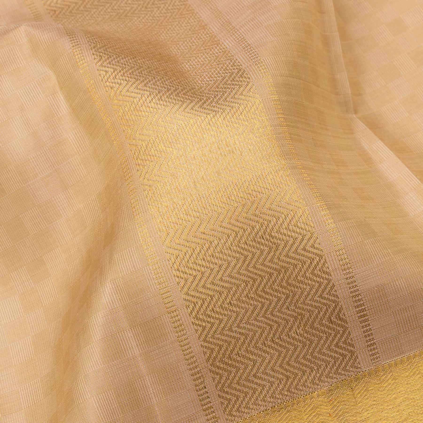 Kanakavalli Kanjivaram Silk Angavastram CO-ORD 25-110-AF001-03291 - Fabric View