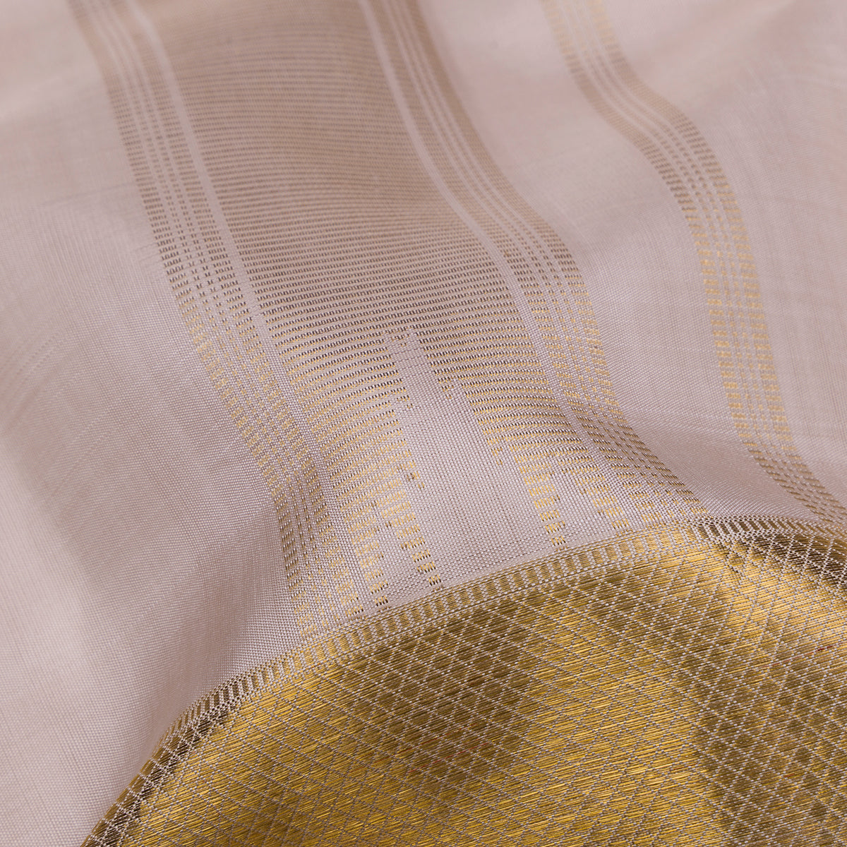 Kanakavalli Kanjivaram Silk Angavastram CO-ORD 25-110-AF001-10860 - Detailed Fabric View