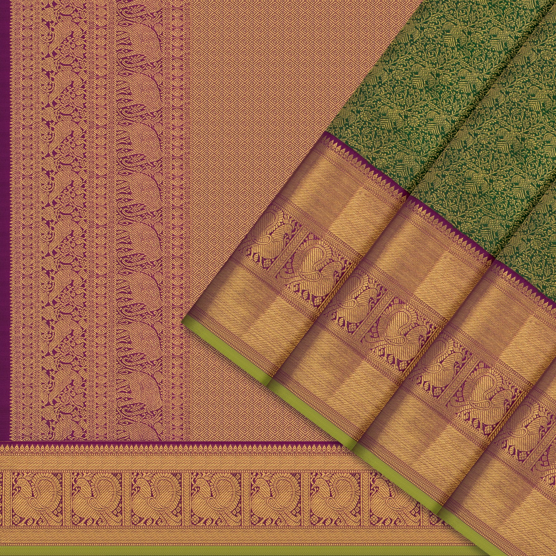 Kanakavalli Kanjivaram Silk Sari 25-110-HS001-03910 - Cover View 