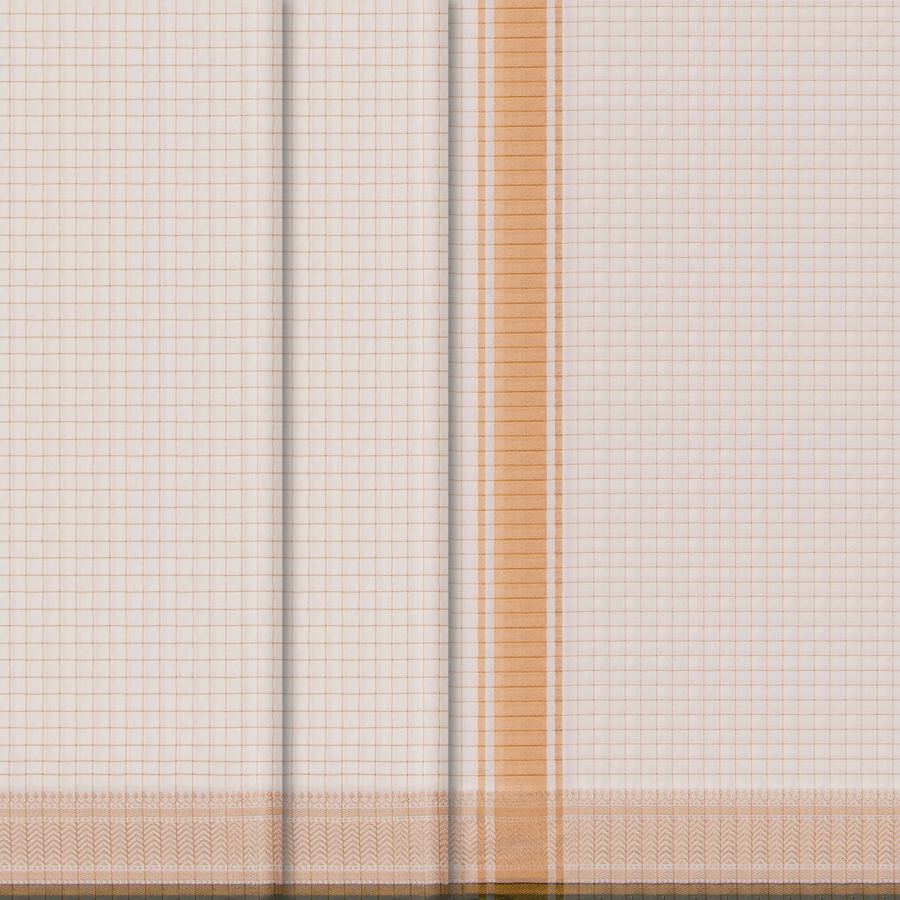 Kanakavalli Mangalgiri Silk Angavastram CO-ORD 25-261-AF002-07840 - Double Pleated View