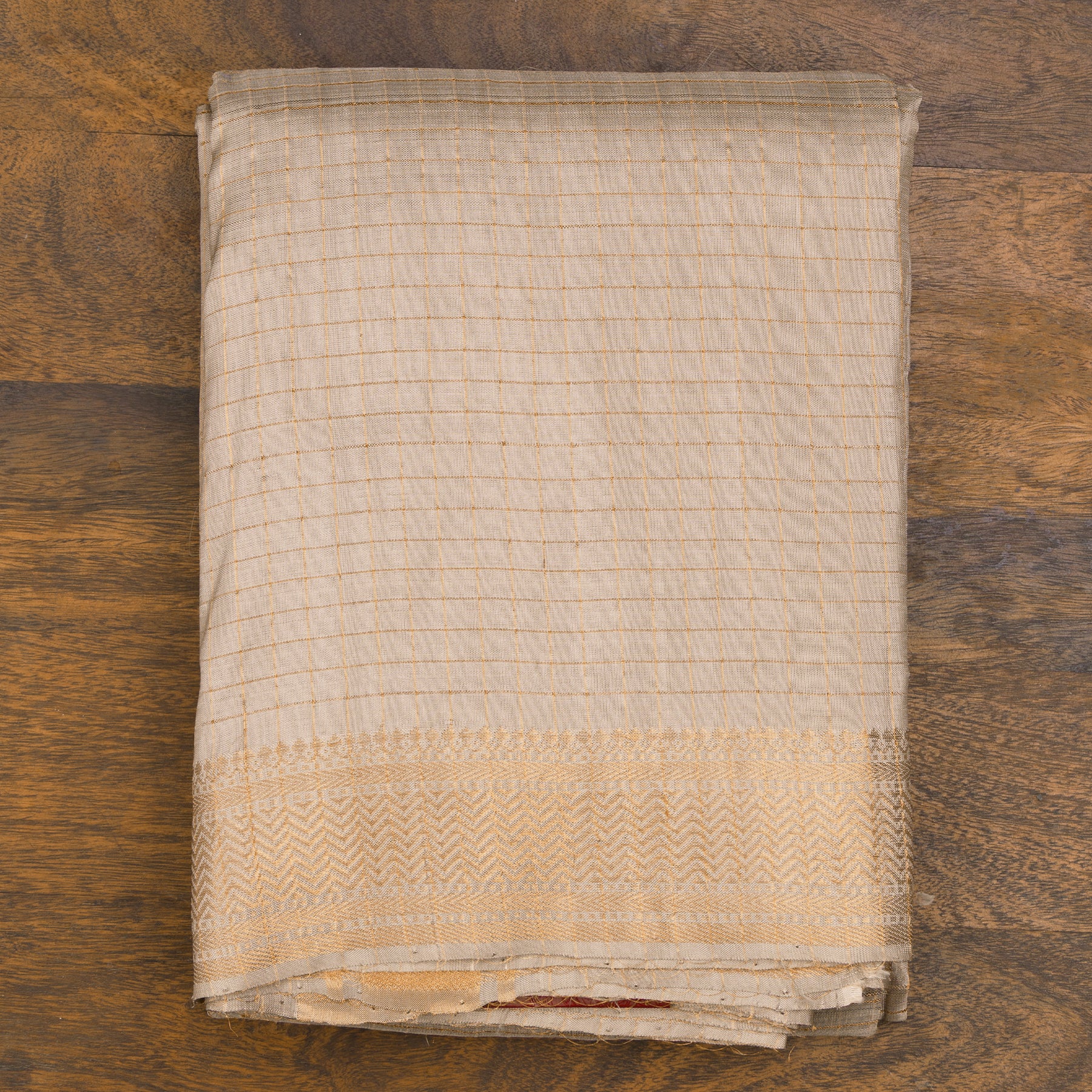 Kanakavalli Mangalgiri Silk Angavastram CO-ORD 25-261-AF002-08755 - Folded View