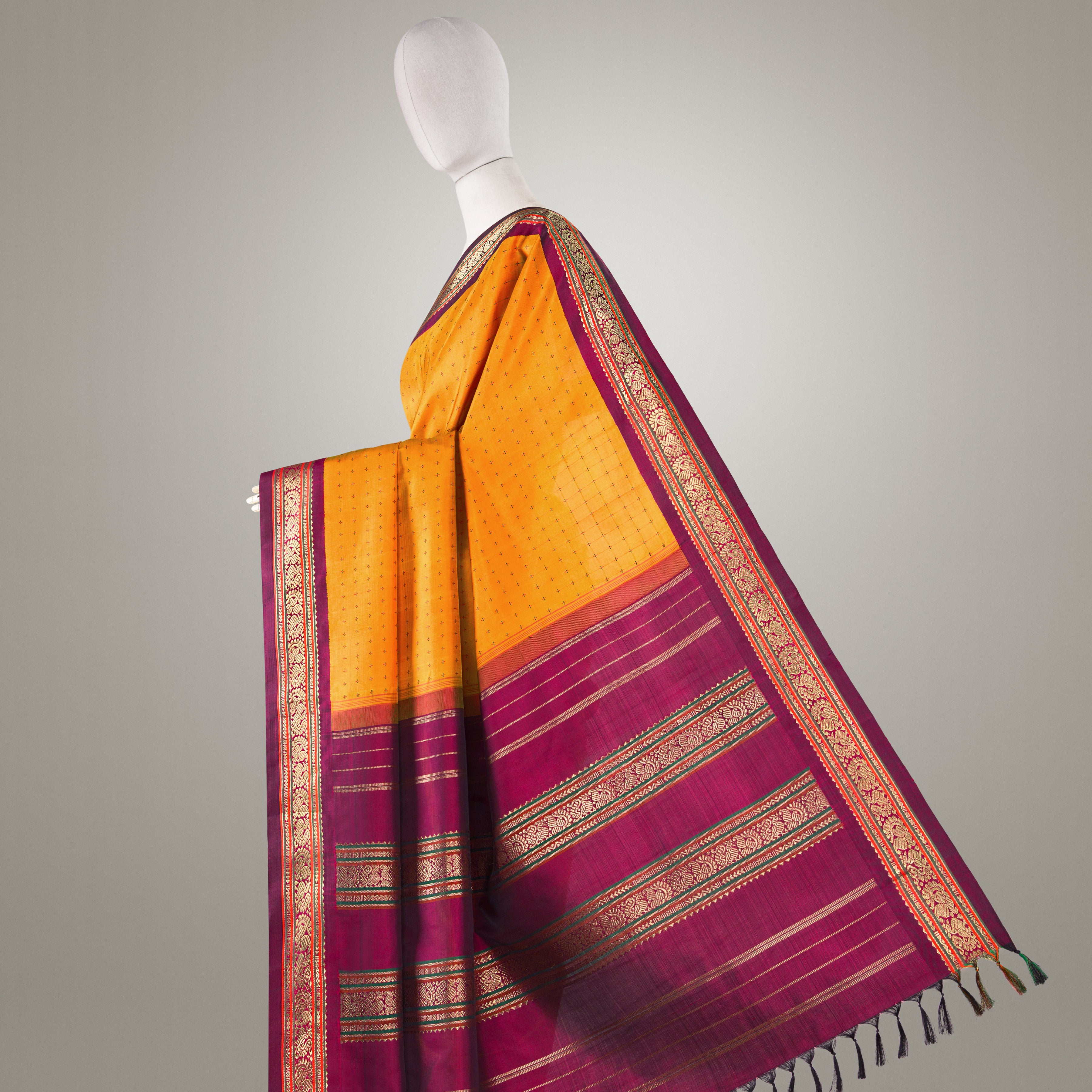 Kanakavalli Kanjivaram Silk Sari 25-595-HS001-02886 - Drape View 1