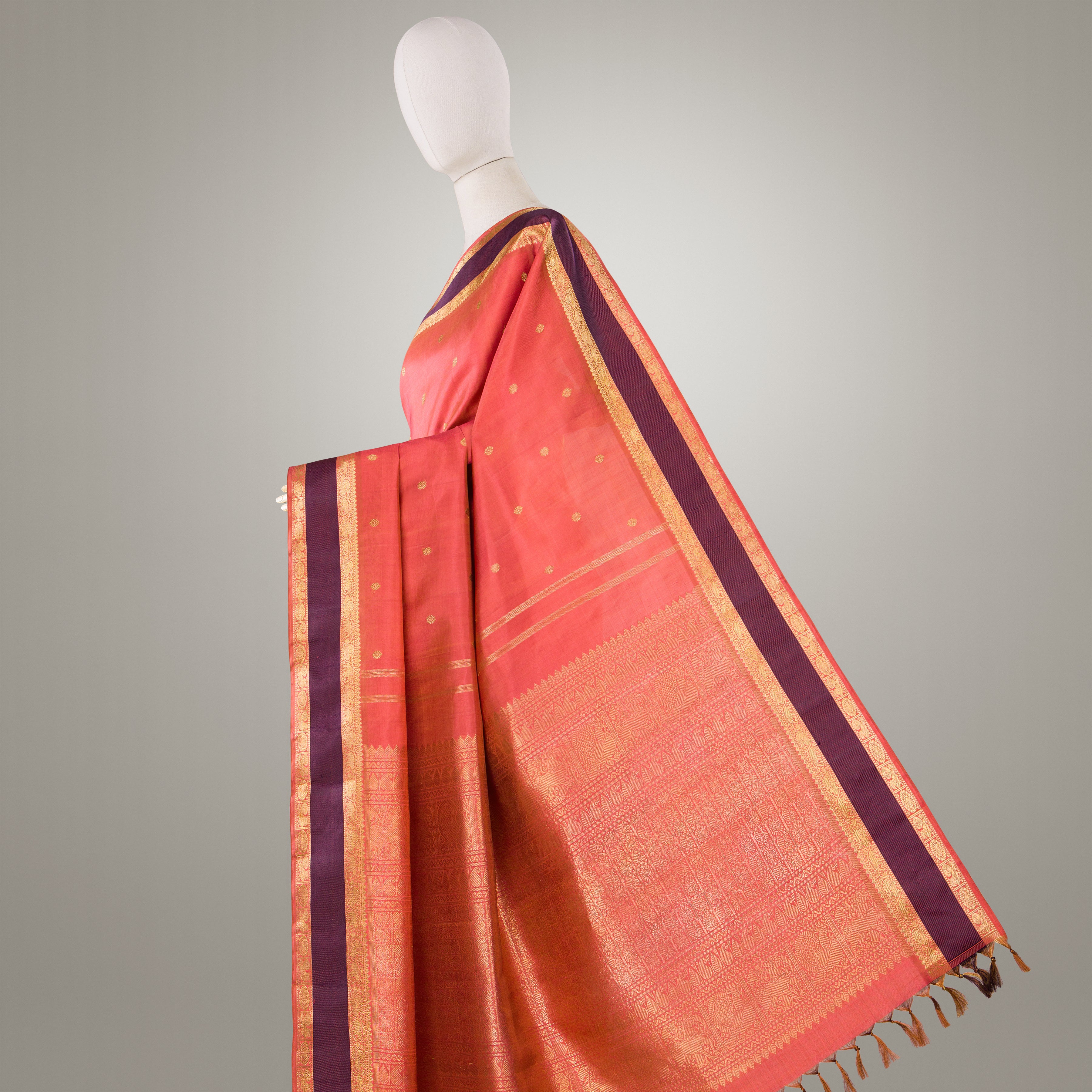 Kanakavalli Kanjivaram Silk Sari 25-599-HS001-01034 - Drape View 1