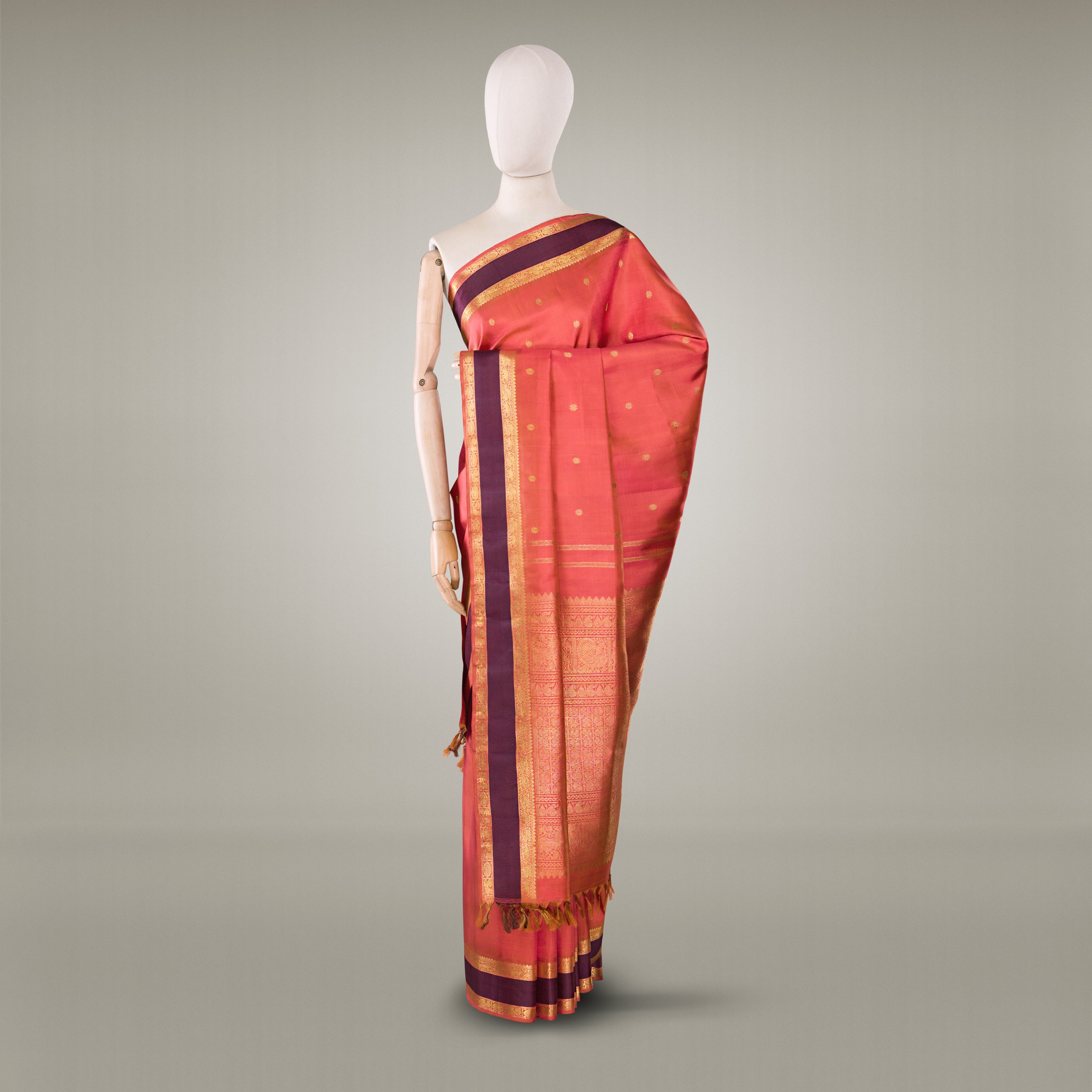 Kanakavalli Kanjivaram Silk Sari 25-599-HS001-01034 - Drape View